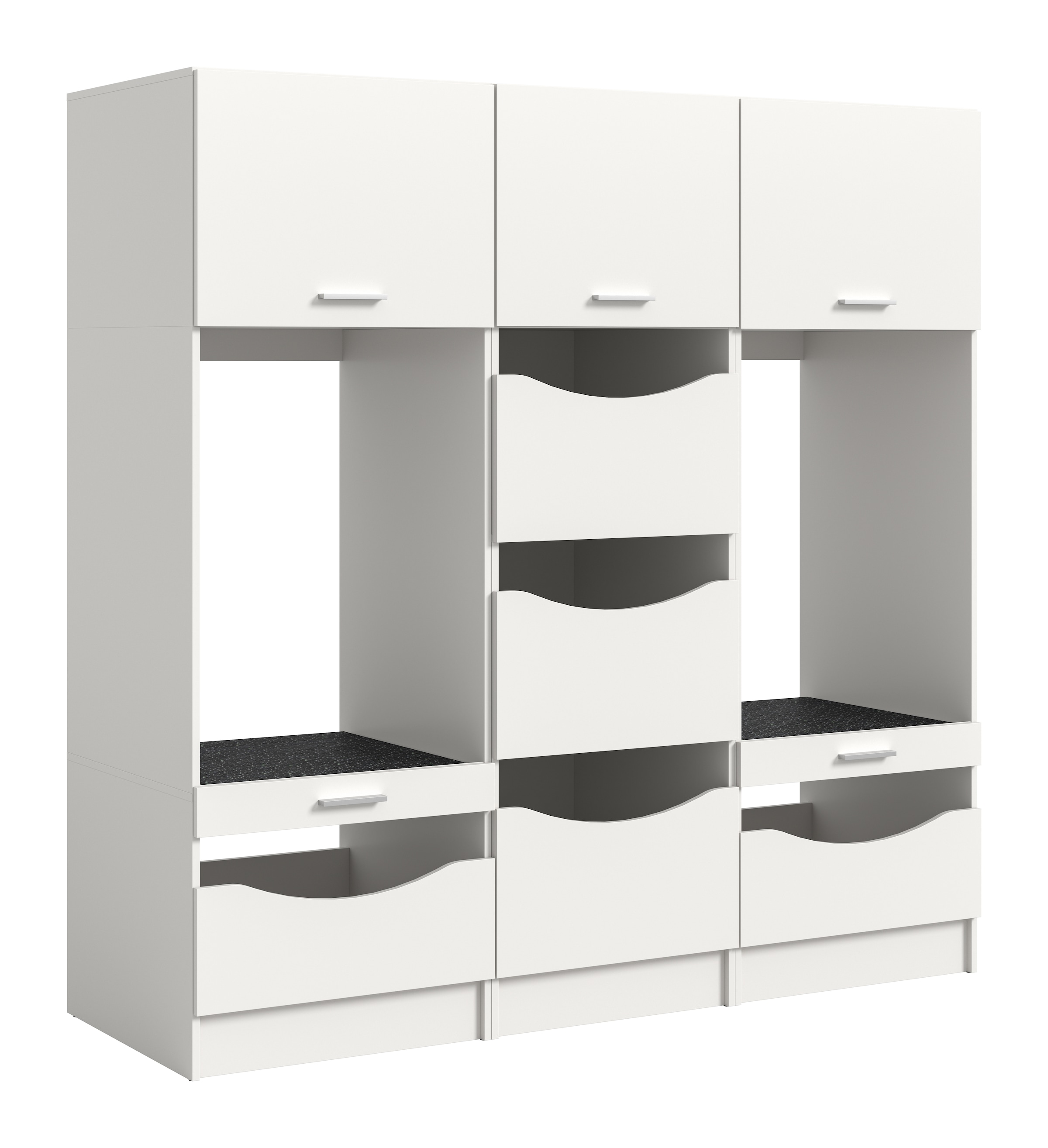 welltime Set d'armoires multi-usages »FALAS, TOPSELLER!, 3-teilig, Hauswirtschaftsraum Set, Breite 192 cm« 2x Waschmaschinenumbau- & 1x Wäscheschrank, 