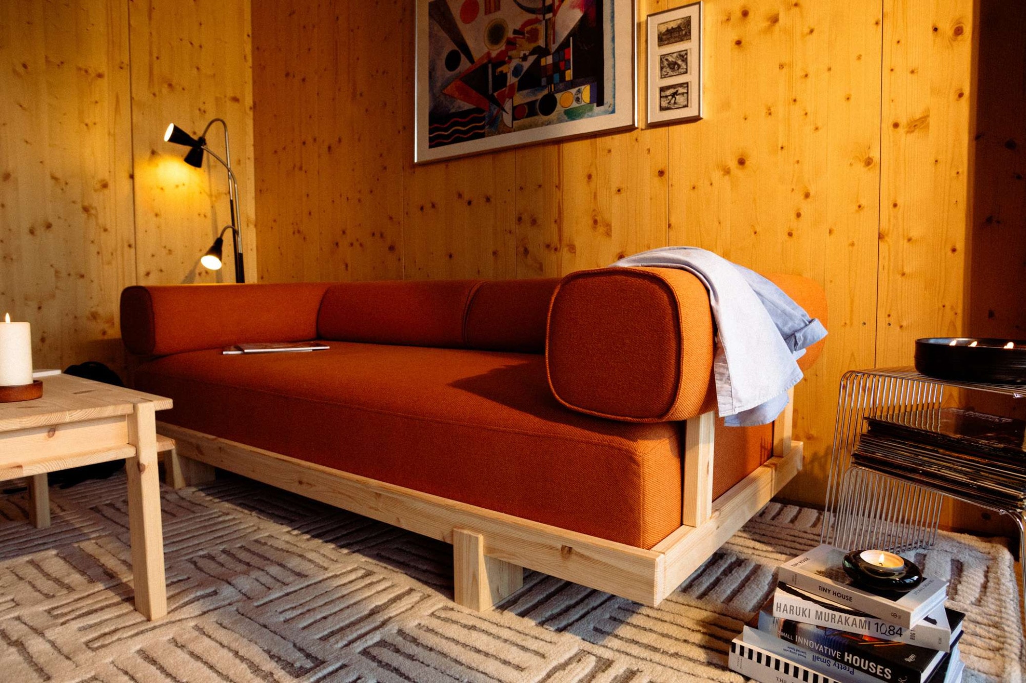 Karup Design Schlafsofa »Stay Sofa Bed, mit Bettfunktion & Boxspring, 3 Sitzer aus Massivholz« Boxspring-Matratze mit Sprungfedern, 90 x 200 cm, Made in Europe