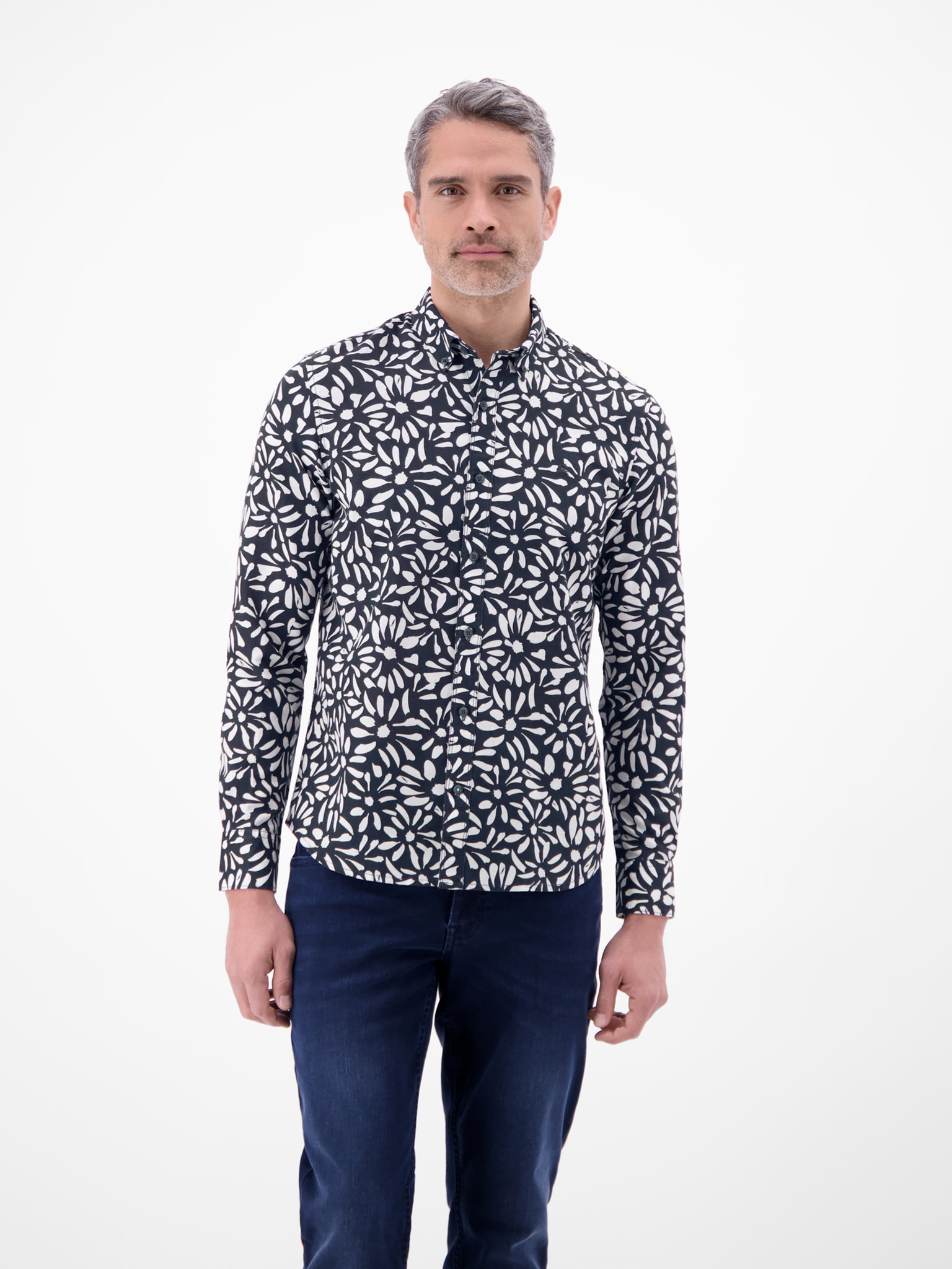 LERROS Langarmhemd mit All-Over Print