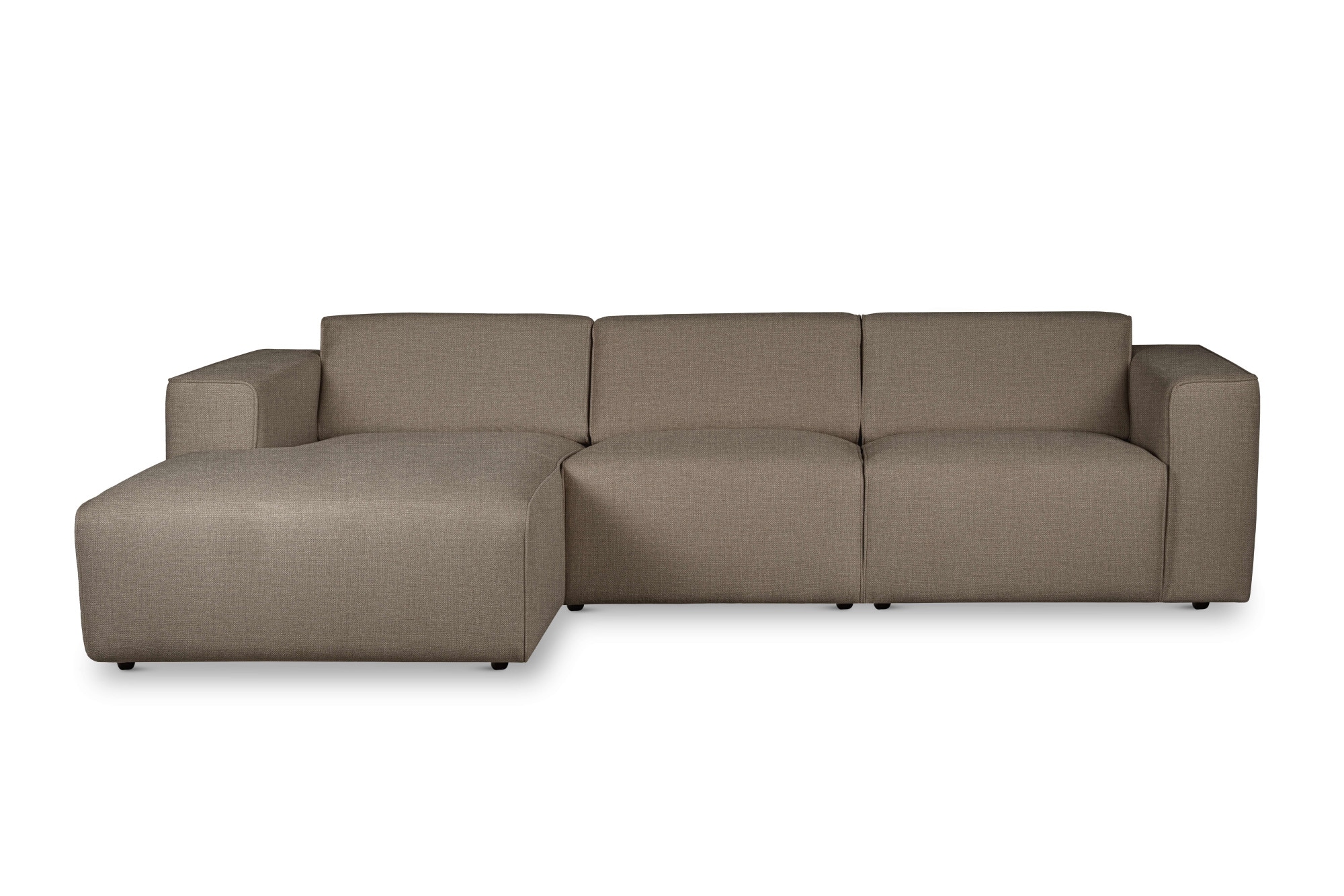 Home affaire Canapé d'angle »Noord mit Kedernaht, Breite 281 cm, L-Form« Velours côtelé, structure, tissu tissé, avec suspension ondulée, cadre en bois massif