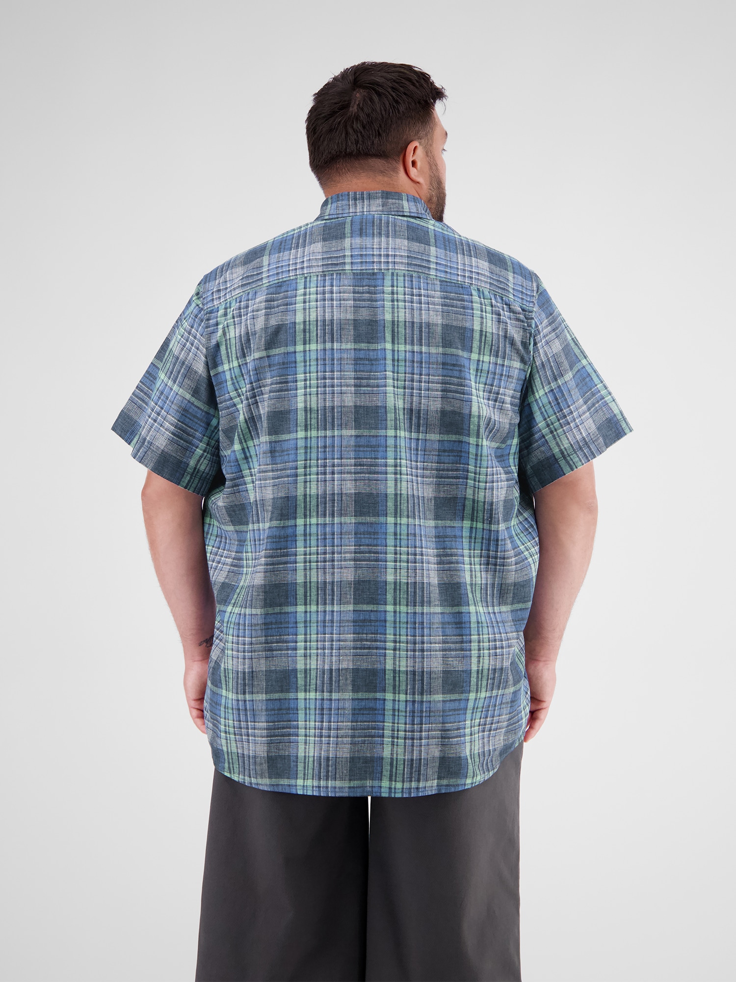 LERROS Chemise à manches courtes »Kariertes Herrenhemd in Grossen Grössen«