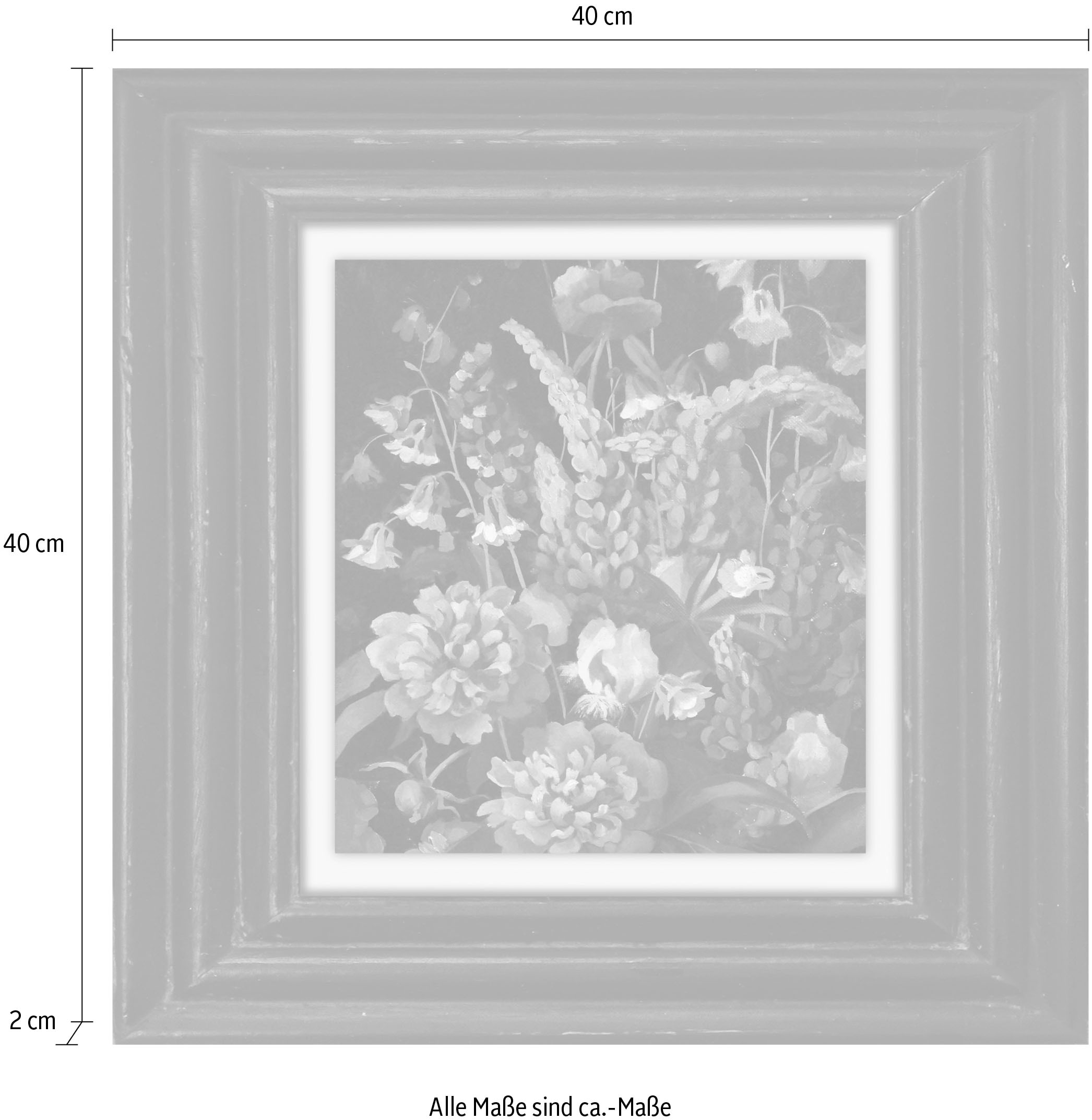 queence Leinwandbild »Blumen« Blumen | Blumenbilder | Garten | Gartenbilder | Kunst | Stillleben Premium-Leinwandstoff, Handarbeit aus Deutschland, 40x40cm