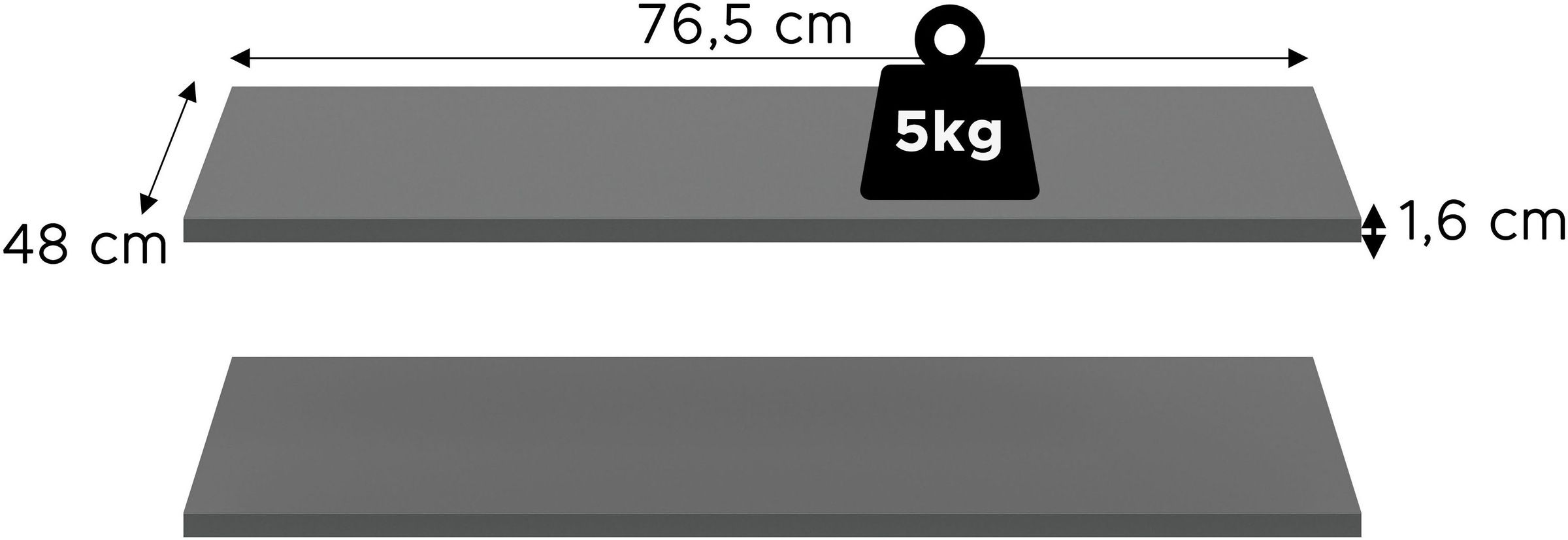 Home affaire Einlegeboden »2er Set, Breite 77 cm« 2 Stk. tlg. Skarde, Einlegeboden 2er Set, 77 cm