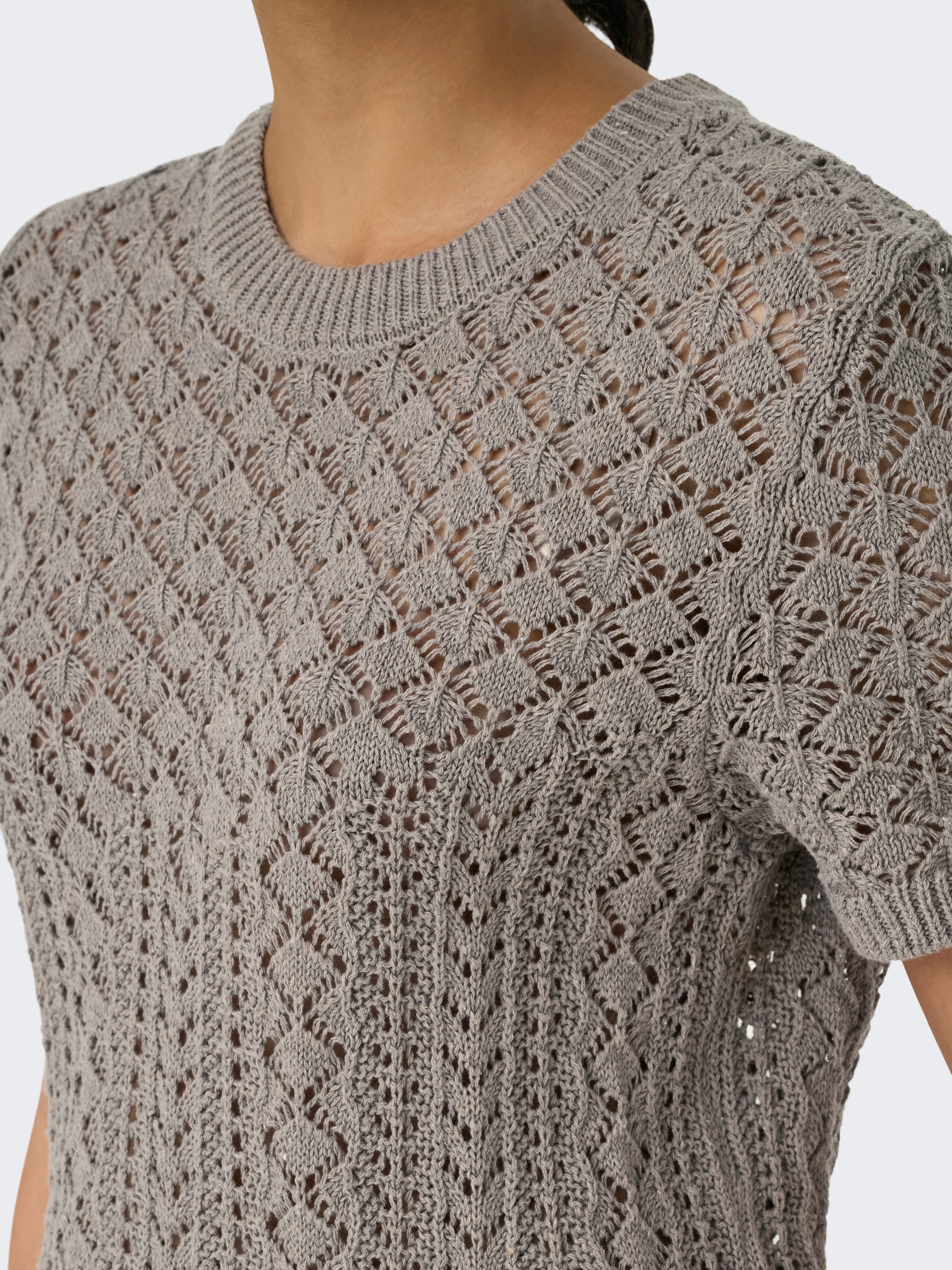 ONLY Kurzarmpullover »ONLSAGA LIFE SS O-NECK KNT NOOS« Baumwollmischung, regular fit