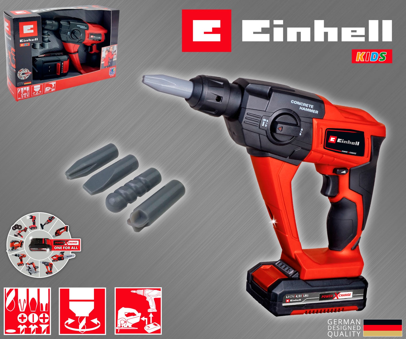 Happy People Kinder-Bohrmaschine »EINHELL Kids Bohrhammer« mit Licht- und Soundeffekt