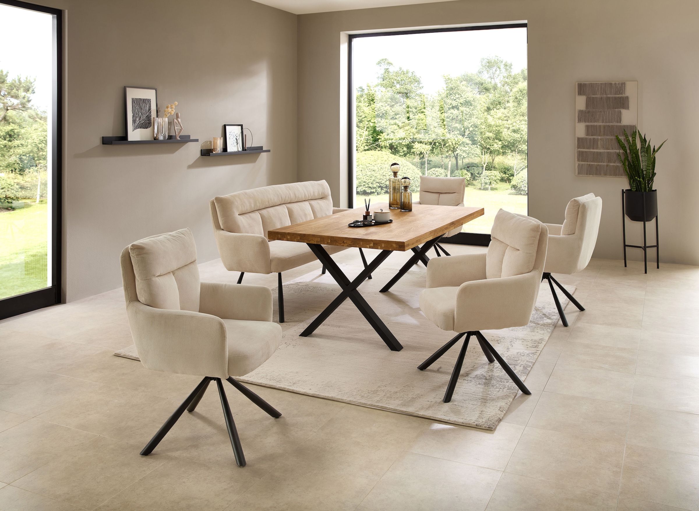 Stolkom Banc rembourré »Sofia Polsterbank B/H/T 180x93x69 cm« 1 cuis tlg. largeur 180cm, ressorts ensachés dans l'assise