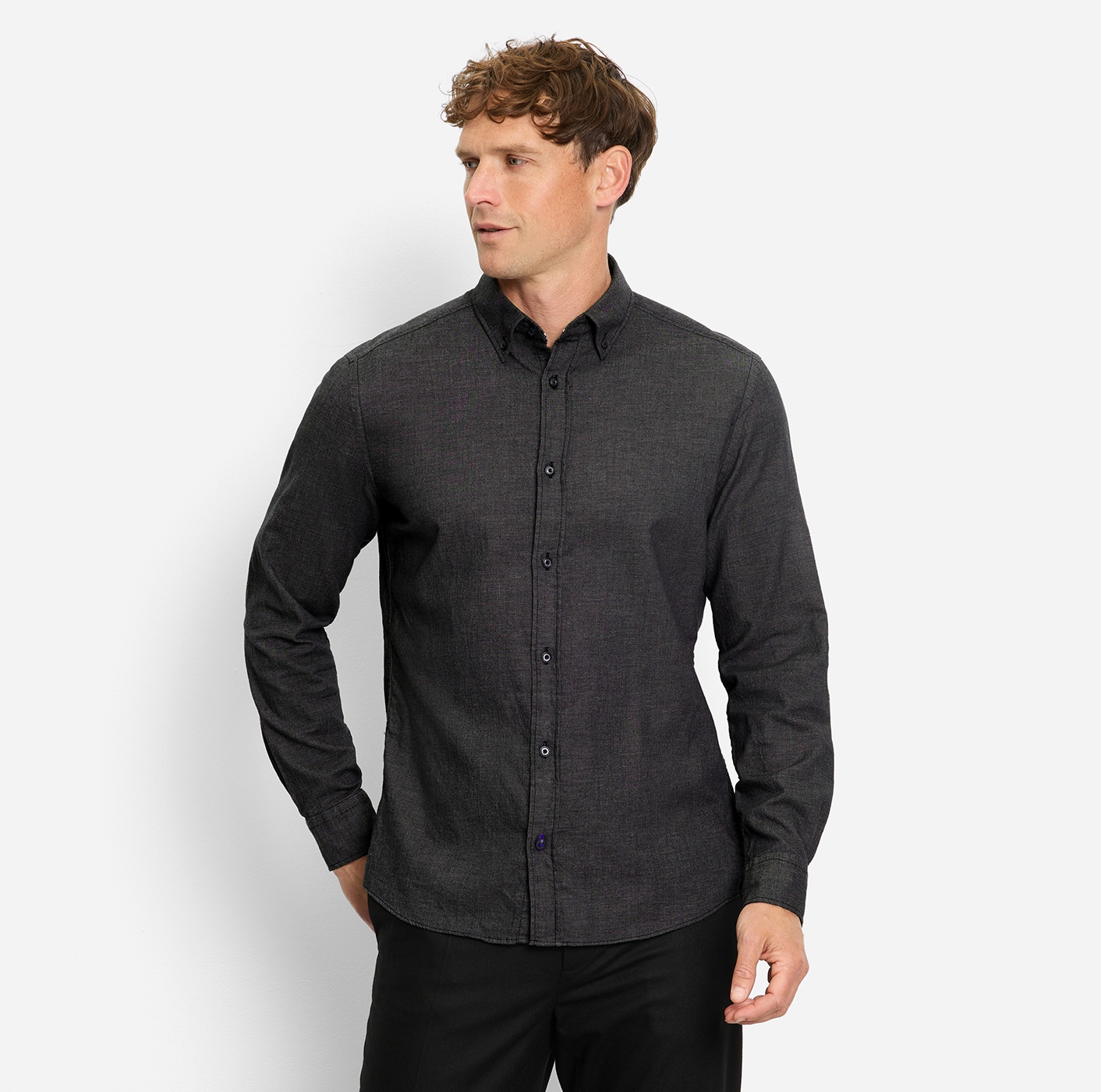 OLYMP Langarmhemd Button-down-Kragen, regular fit, casual