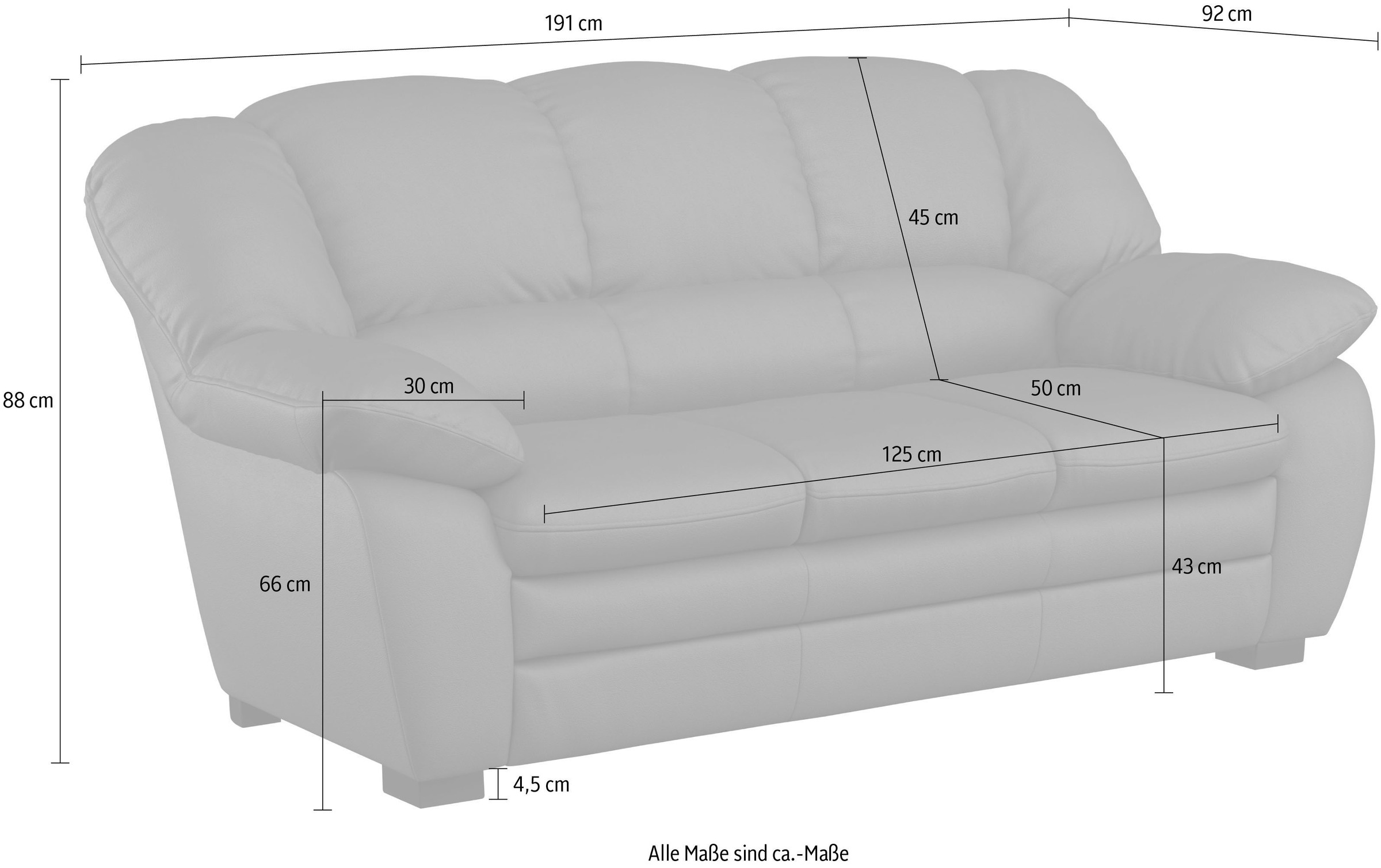 COTTA 2,5-places »3ER SOFA« ensemble rembourré, également disponible en set