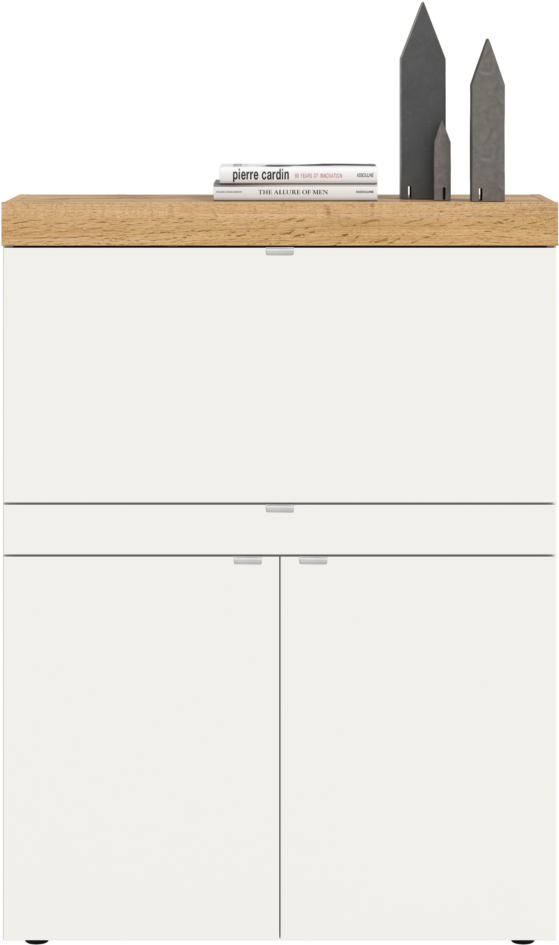GOODproduct Secrétaire »MAMBO, Höhe 122cm, 2 Türen, 1 Schubkasten, 1 Klappe« Bureau pour télétravail, armoire PC, bureau, bureau