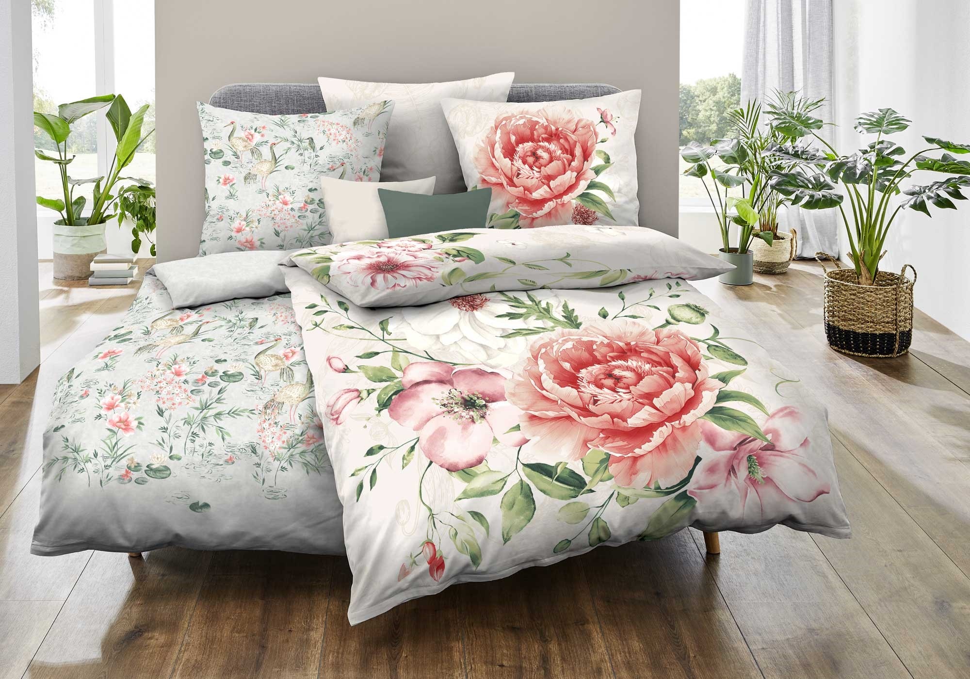 Kaeppel Linge de lit »Blushing Rose« 2 cuis avec des roses