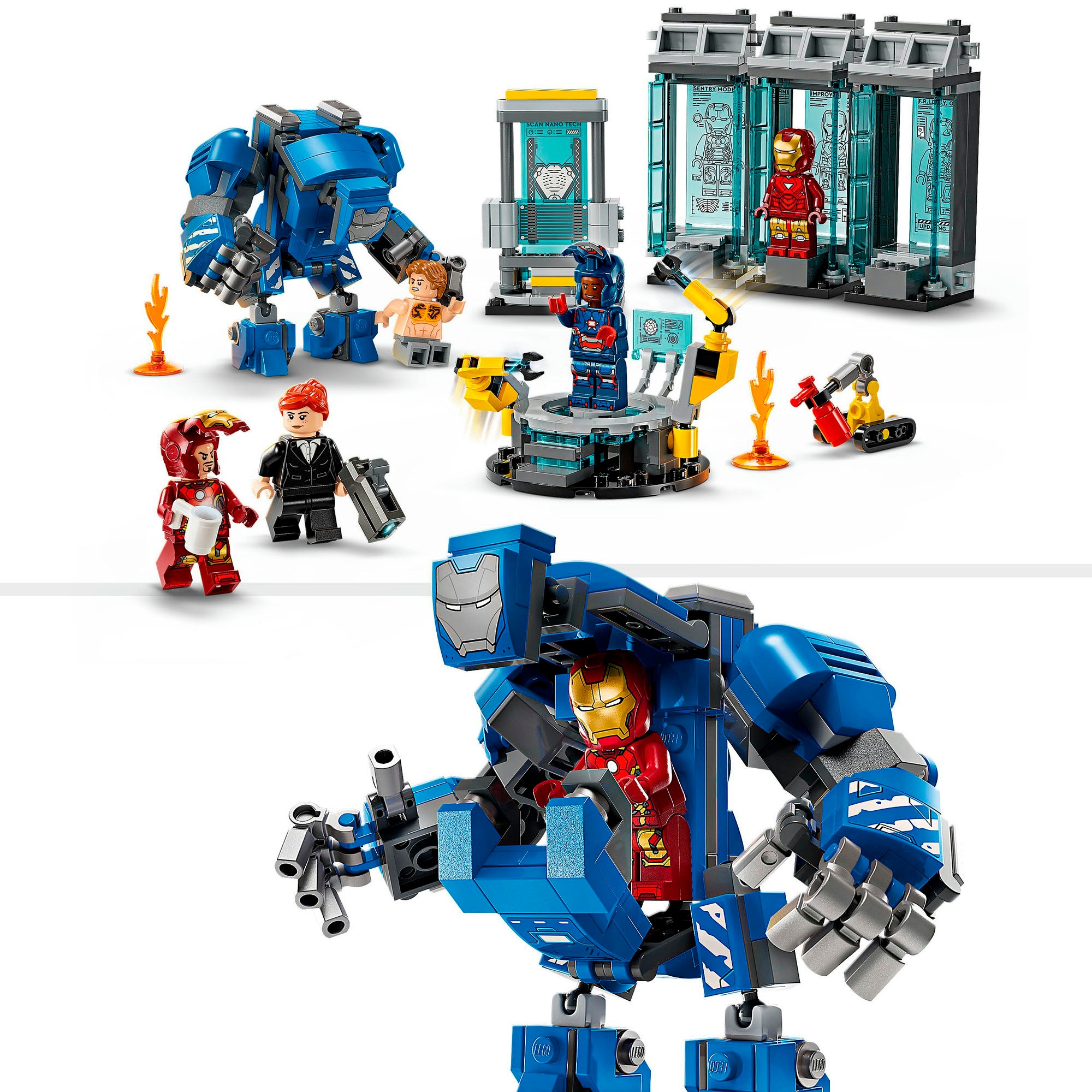 LEGO® Konstruktionsspielsteine »Iron Mans Labor: Halle der Rüstungen (76315), LEGO Super Heroes« Made in Europe