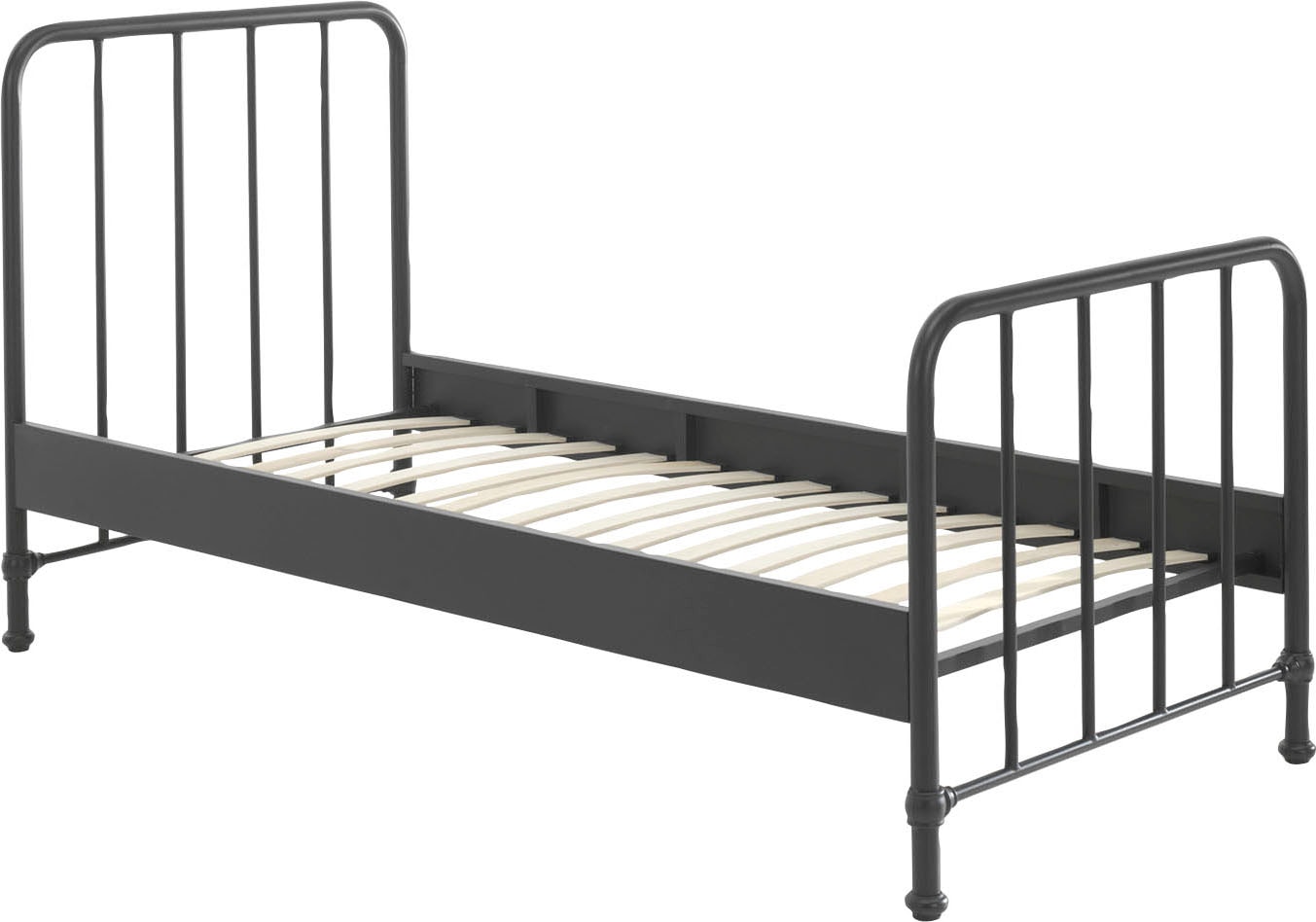 Vipack Jugendbett »Bronxx, Einzelbett 90/200, sehr stabil, romantische Optik« B/H/T ca. 96,5x110x206cm, inkl. Lattenrost, Bodenfreiheit,  Oberfläche pulverbeschichtet, verschiedene Farben zur Wahl