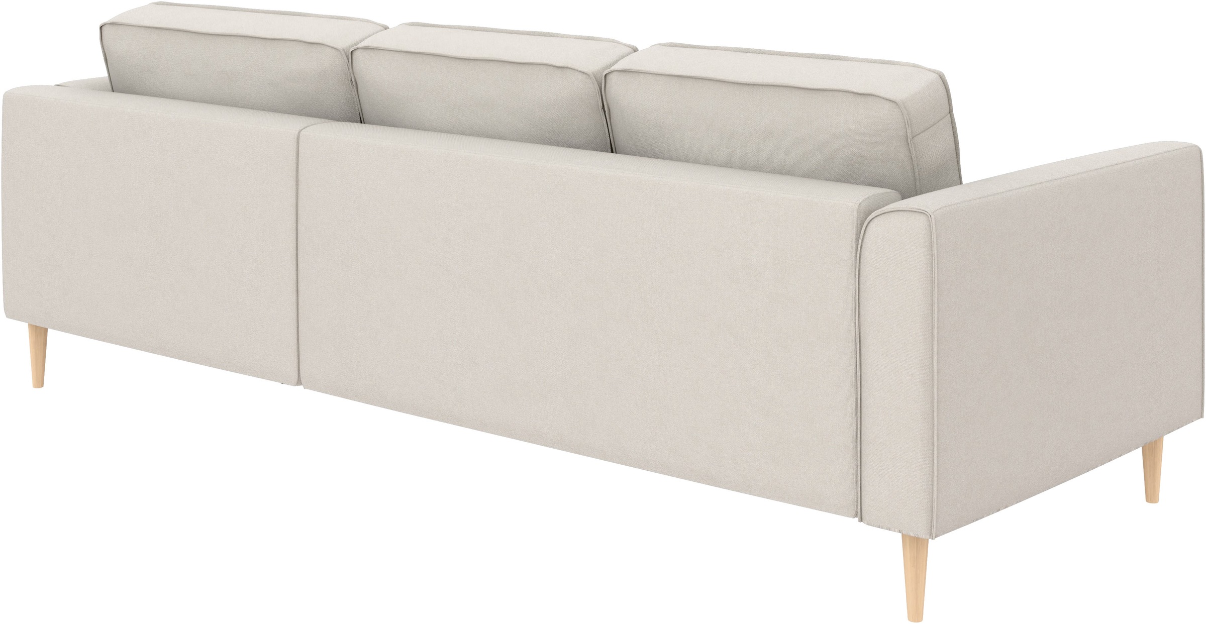 Home affaire Canapé d'angle »Booster, whlw. mit Schlaffunktion & Bettkasten, Fuss Buche lackiert« recamière montable des deux côtés, forme en L, en velours côtelé & structure, L: 232 cm