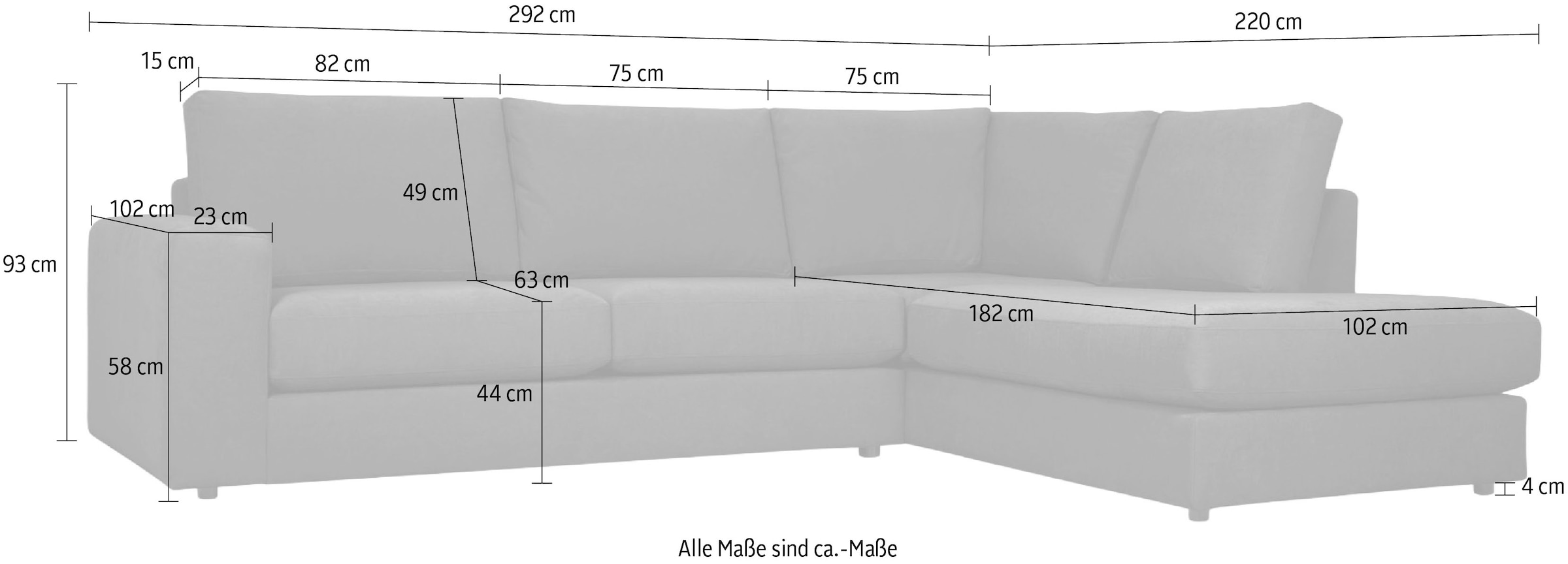 GOODproduct Canapé d'angle »Nivette, weiches Chenille« Breite 292 cm, L-Form, bodentief, mit Wellenunterfederung
