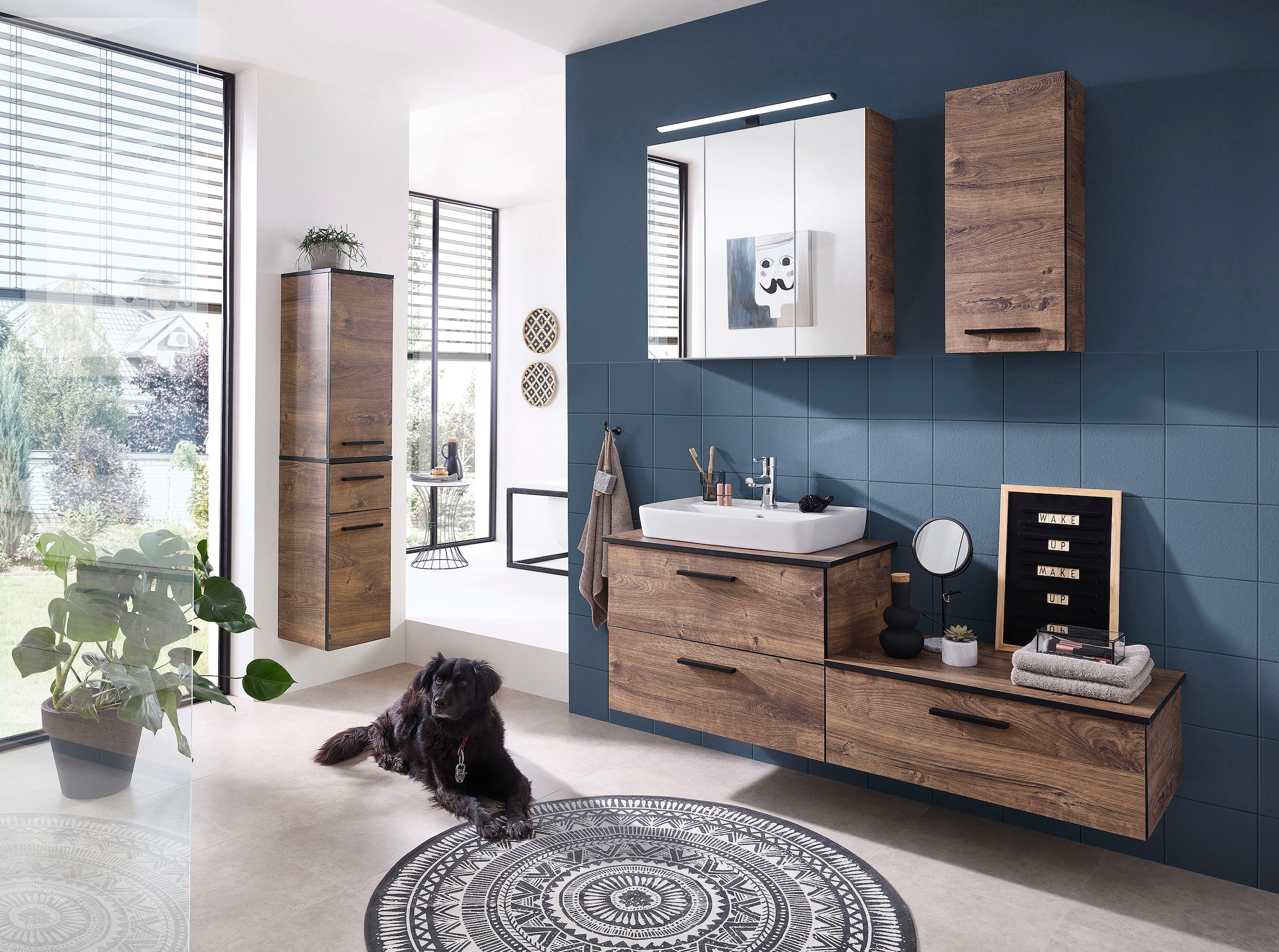 Saphir Hängeschrank »Quickset 374 Wand-Badschrank, 1 Tür, 2 Einlegeböden, inkl. Türdämpfer« Badezimmer-Hängeschrank, 30 cm breit, Eiche Ribbeck quer Nachbildung