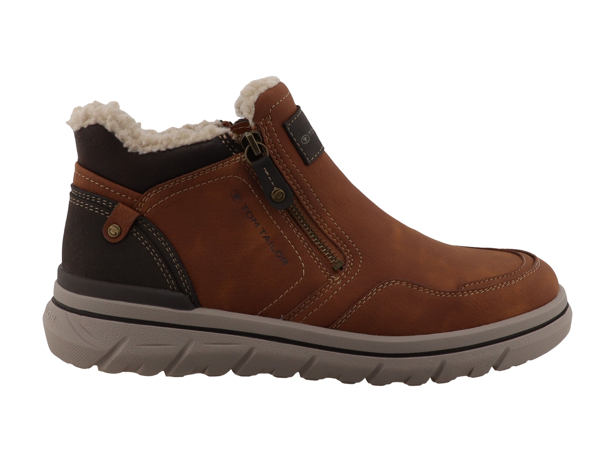 TOM TAILOR Winterboots  Reissverschlussboots mit Kontrastbesätzen und Kontrastnähten