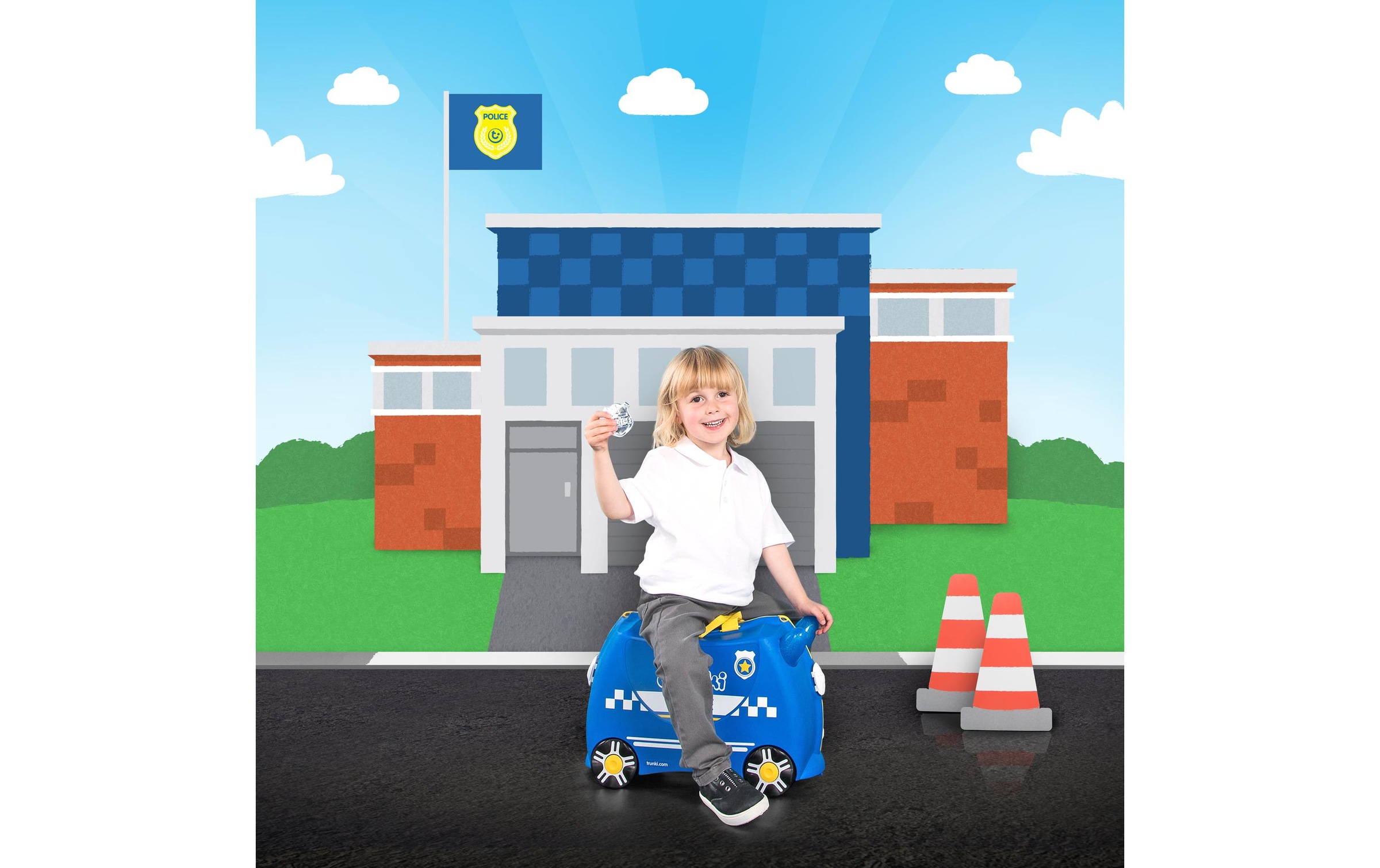 TRUNKI Trolley »Polizei Blau« 4 Rollen