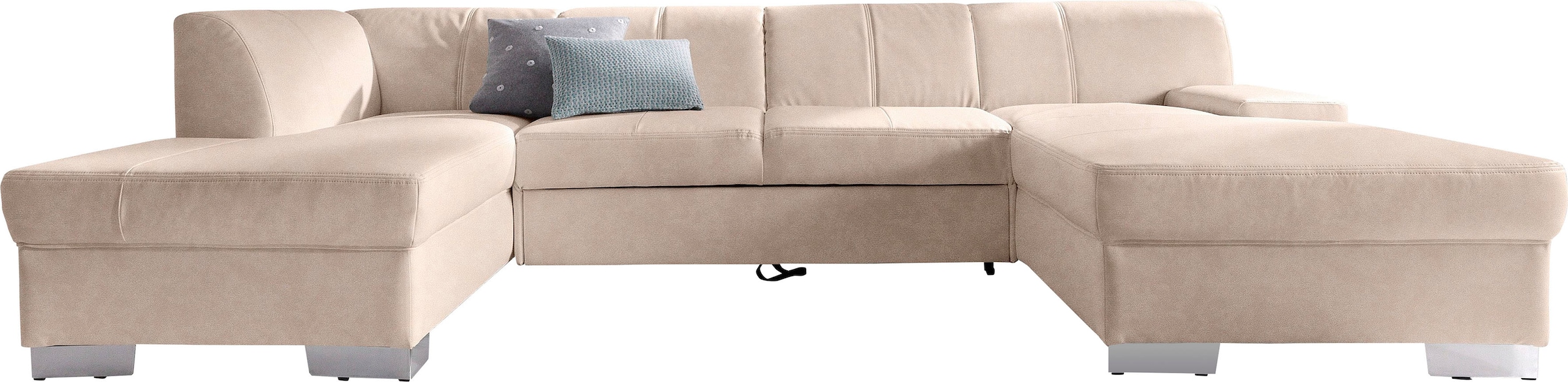 DOMO collection Wohnlandschaft »Star, zeitlose Formensprache, elegante Optik, viel Platz, U-Form« fester Sitzkomfort, wahlweise mit Bettfunktion