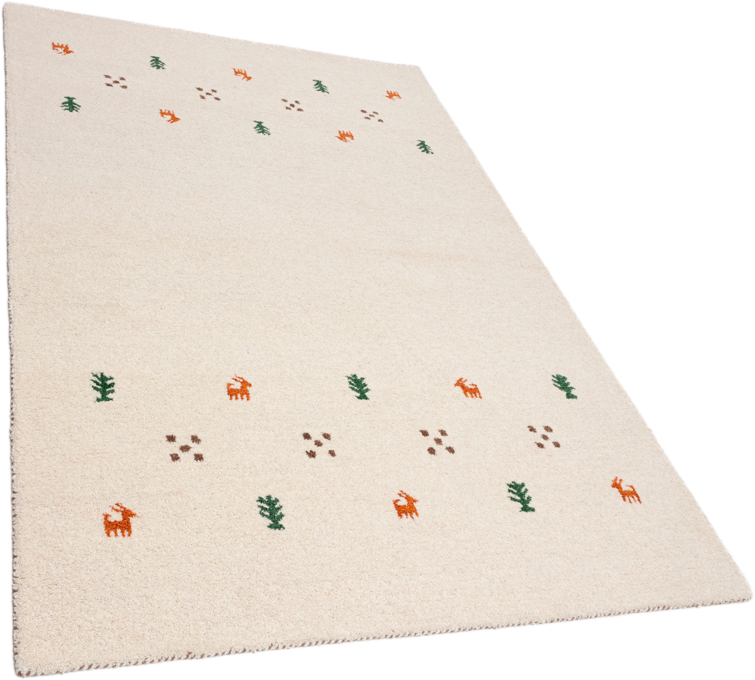 THEKO Tapis en laine »Gabbeh Motiv, Handweb Teppich, Tiermotiv,  reine Wolle, handgewebt« Rectangulaire 14 mm Höhe reine Wolle, handgewebt, Wohnzimmer, Schlafzimmer, Esszimmer
