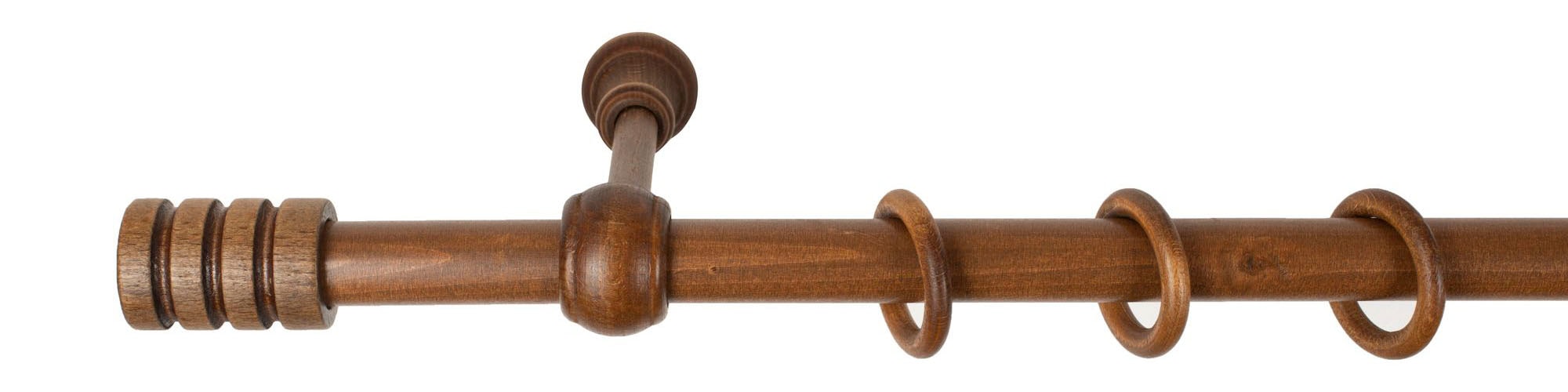 SN DECO GROUP Gardinenstange »Pisa« 1 läufig-läufig Fixmass 28 mm, Holz, verschiedene Längen und Farben, Komplettset