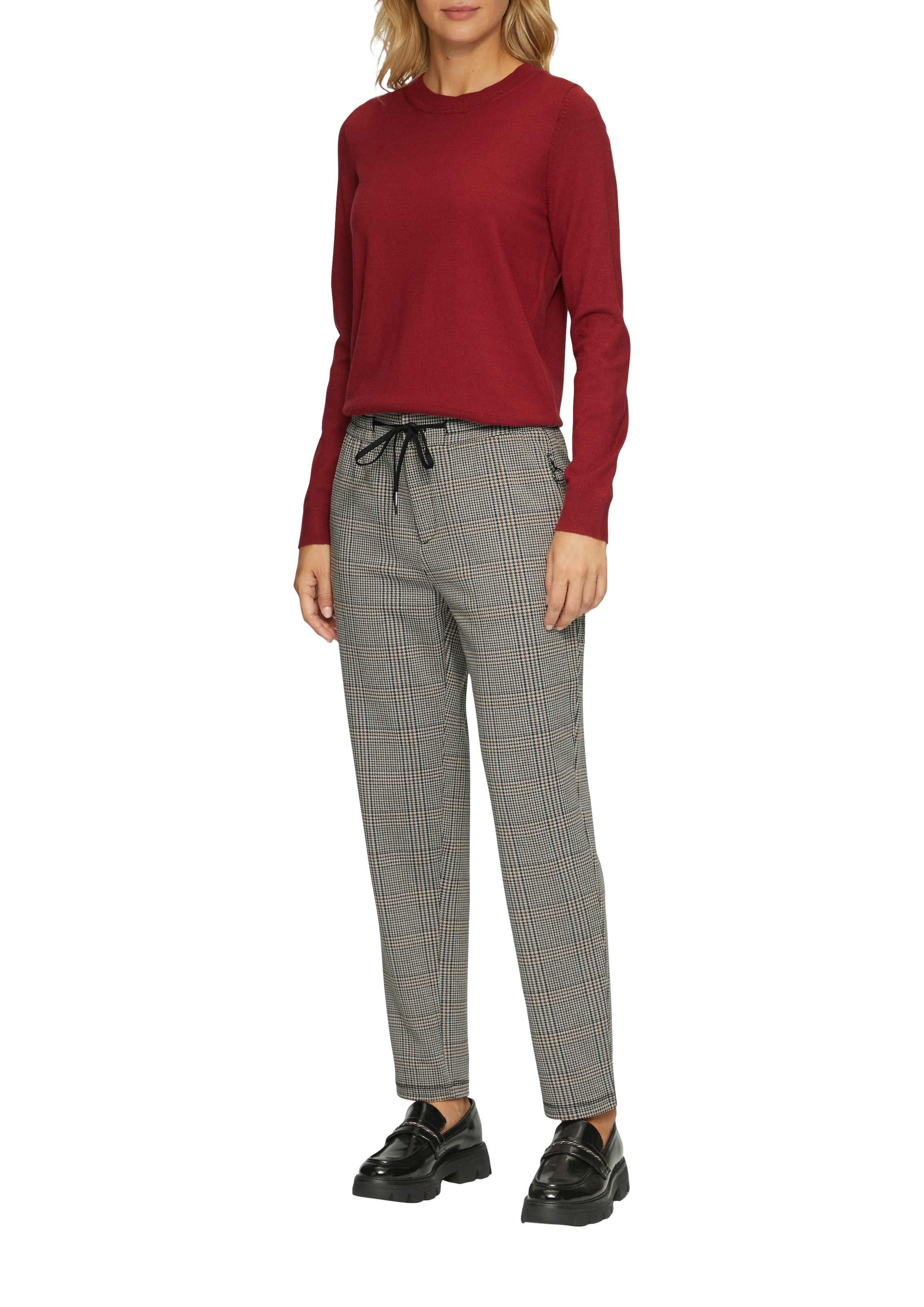 s.Oliver Pantalon en tissu  Sommerhose mit Karo Muster