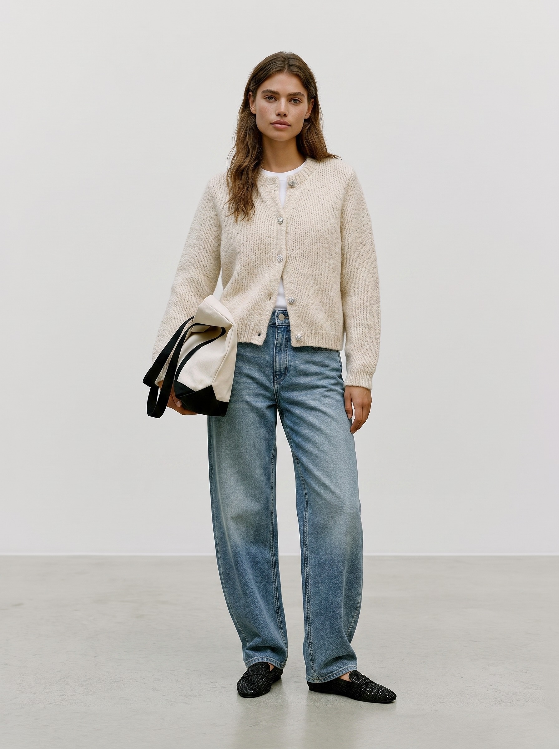 Vero Moda Veste en tricot »VMMAYBE JEWEL LS O-NECK CARDIGAN NOOS« fibre synthétique, coupe ample