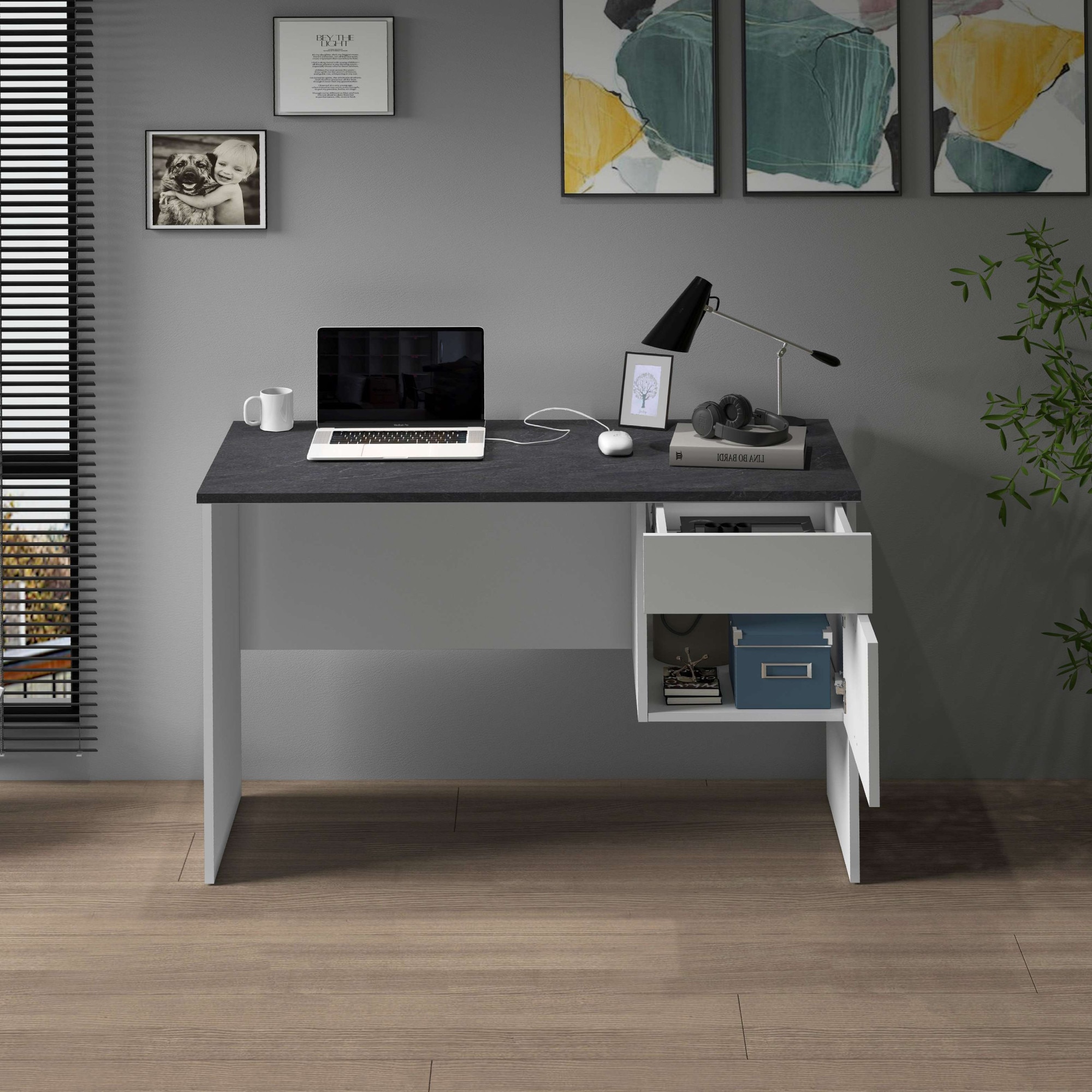 Home affaire Bureau »Sunrise, kleiner Computertisch, Bürotisch« mit 1 Tür & 1 Schublade, Tischplatte Breite 110 cm, Made in Italy