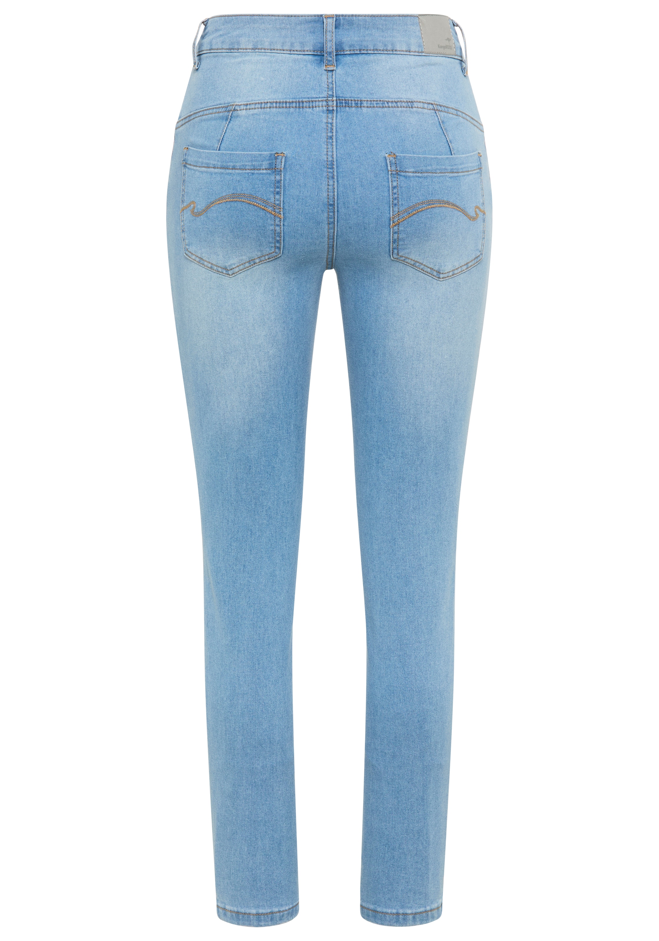 KangaROOS Jeans slim »CROPPED HIGH WAIST SLIM FIT« schmale Passform,  Röhrenjeans,  trendige Used-Waschung