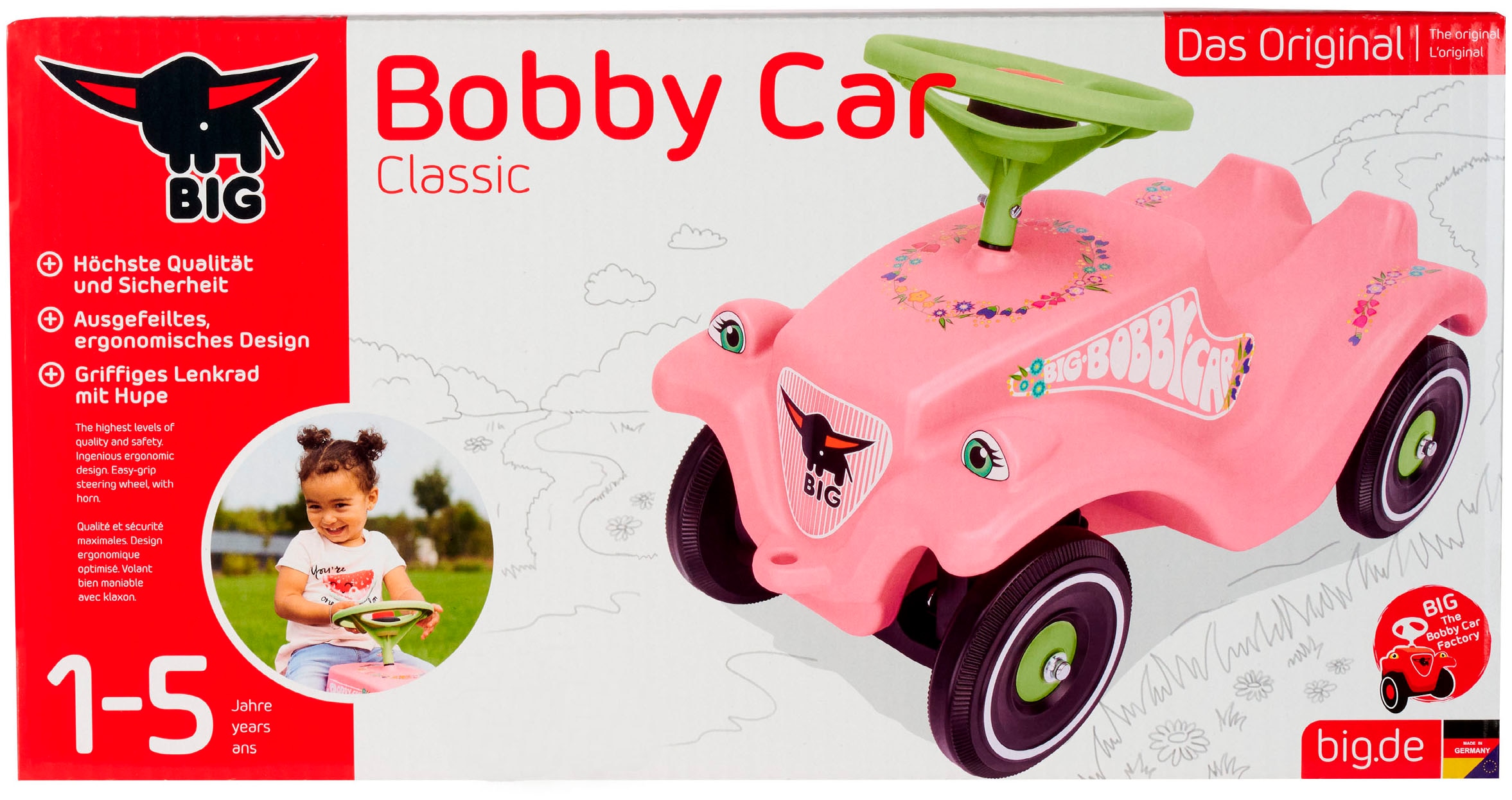 BIG Rutscherauto »BIG Bobby Car Classic Flower« Made in Germany