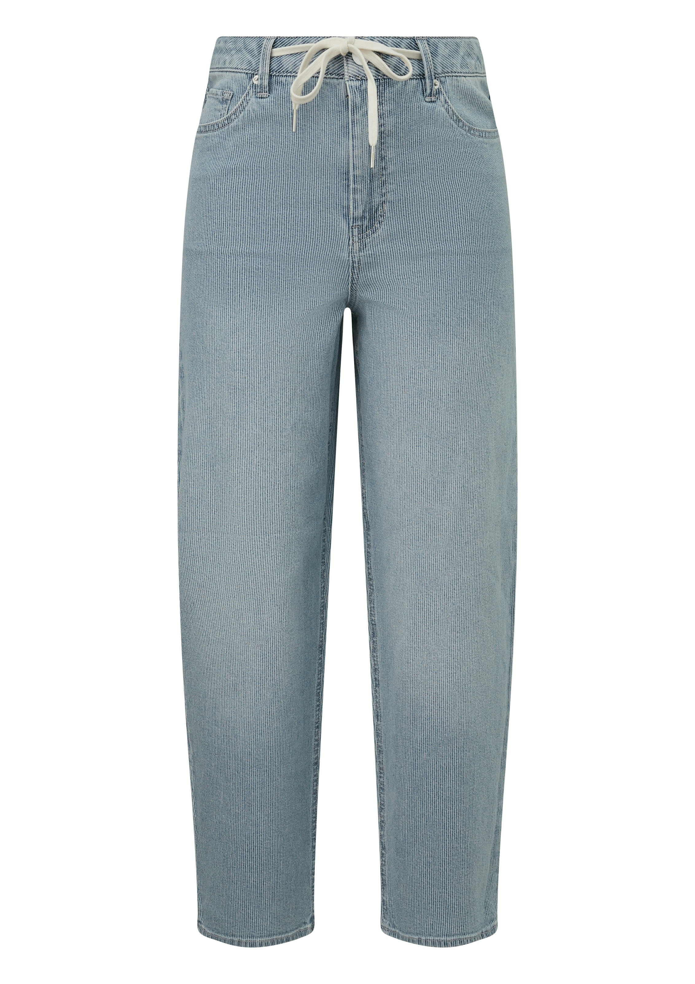 s.Oliver Jeans à 5 poches »Barrel Leg« avec motif à fines rayures et cordon de serrage