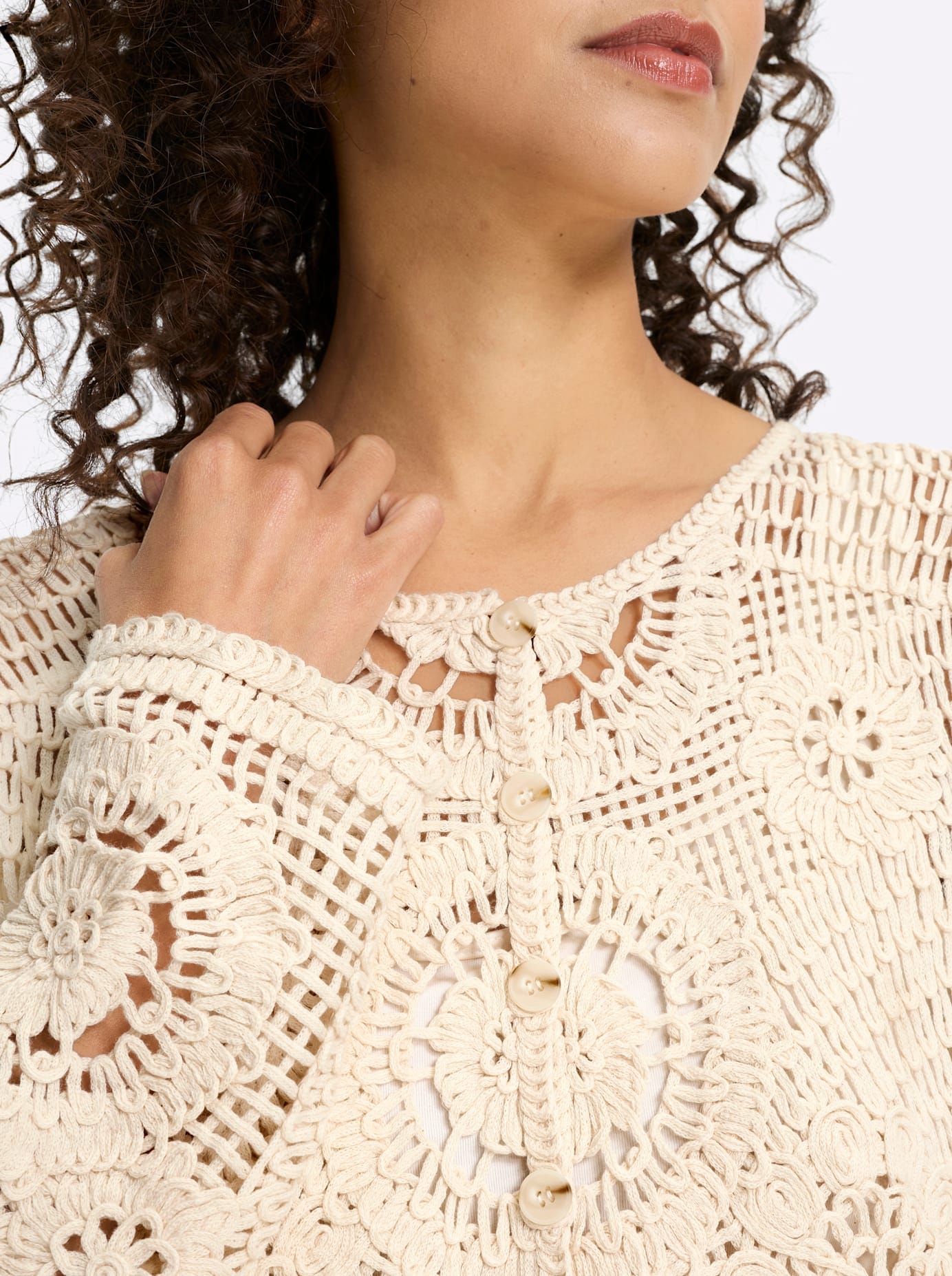 heine Veste en tricot ajouré