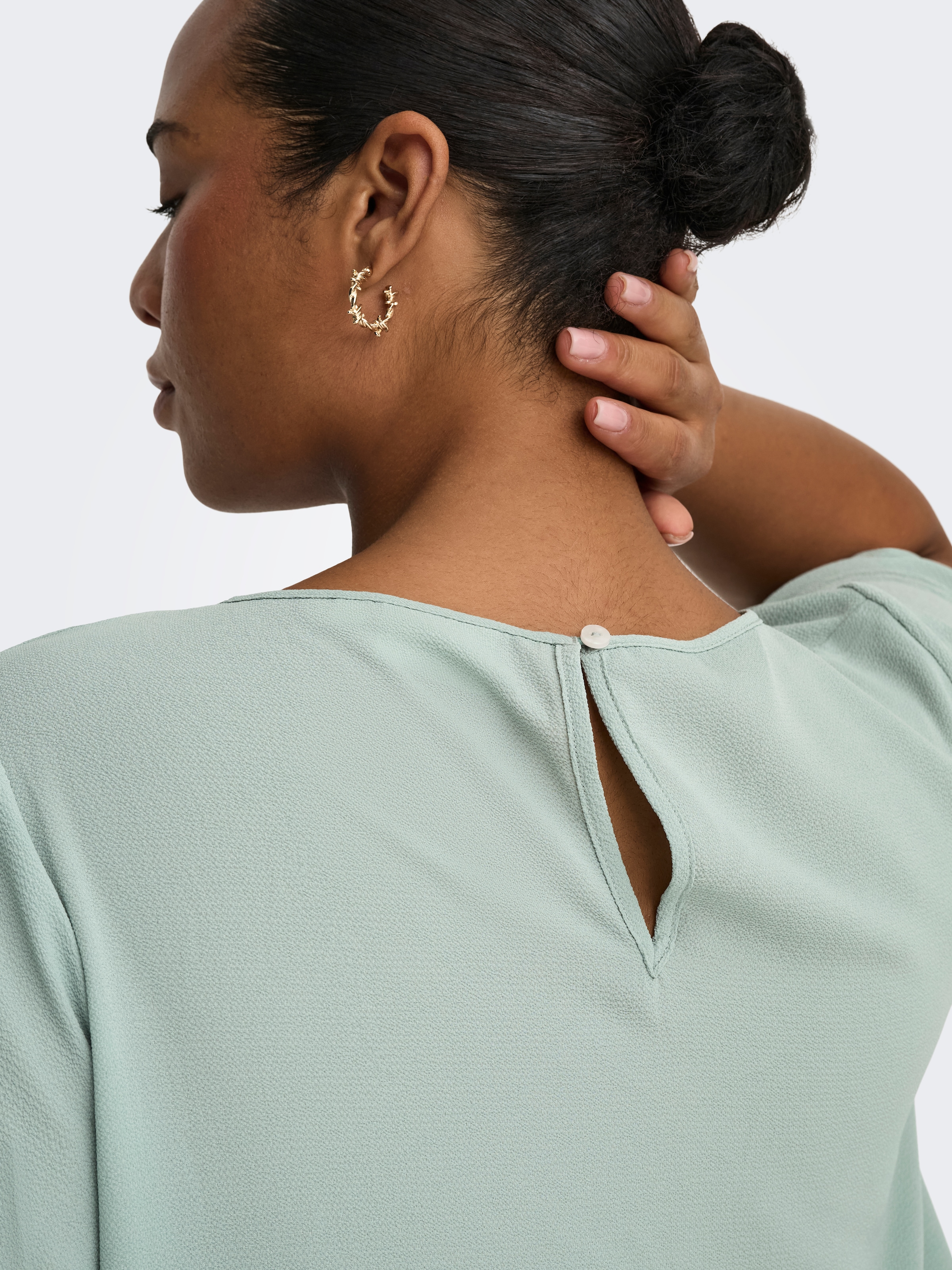 ONLY CARMAKOMA Chemisier à chemise »CARVICA SS TOP WVN NOOS« Materialmix, regular fit