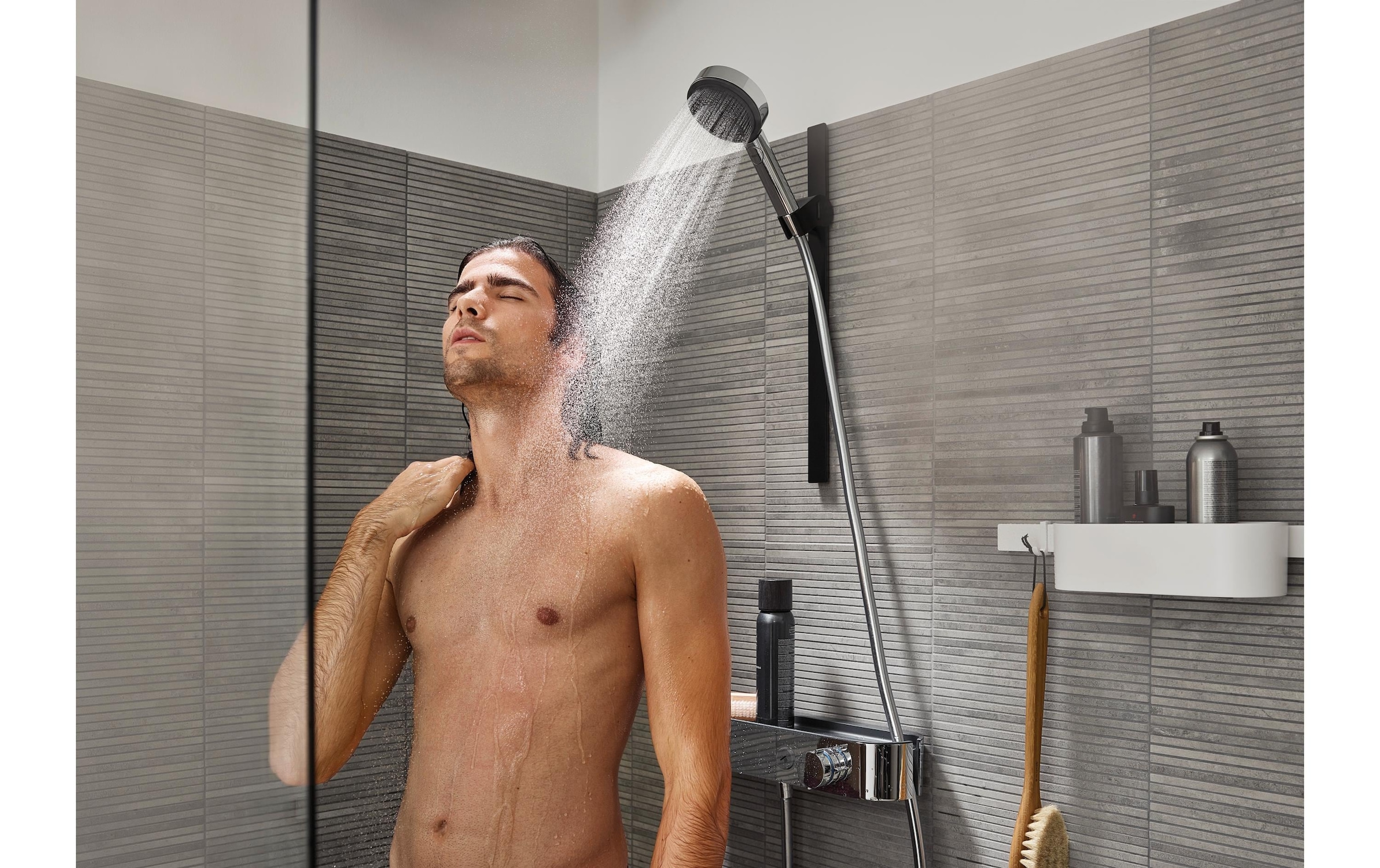 hansgrohe Douchette à main »Pulsify Select S« 10,5 cm, 3 types de jets Activation économie d'eau