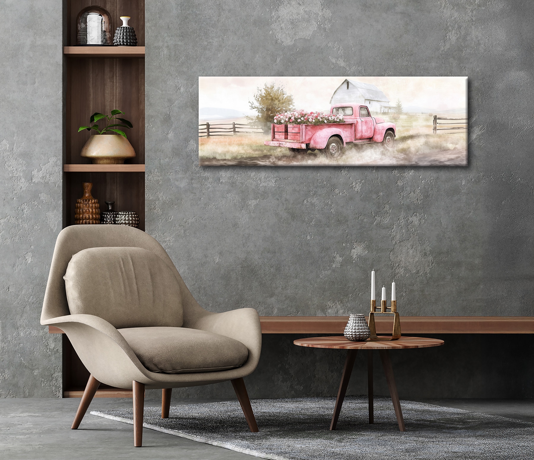 Bönninghoff Peinture à l'huile »handarbeit BLUMEN 40x120 cm – Wandbild Kunst Deko modern« Champs | Paysages 1 cuis tlg. fabriqué à la main, chaque image est unique