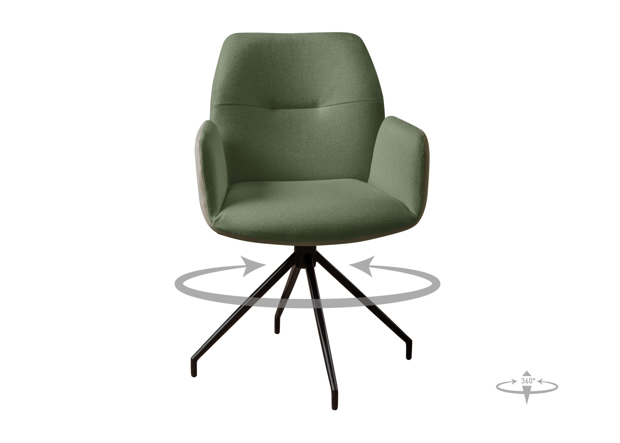 GOODproduct Armlehnstuhl »Bruna Drehstuhl, Polsterstuhl, Esszimmerstuhl, Küchenstuhl, 4-Fussstuhl« () 360° drehbar, mit automatischer Rückstellung, 2-Stoff-Design