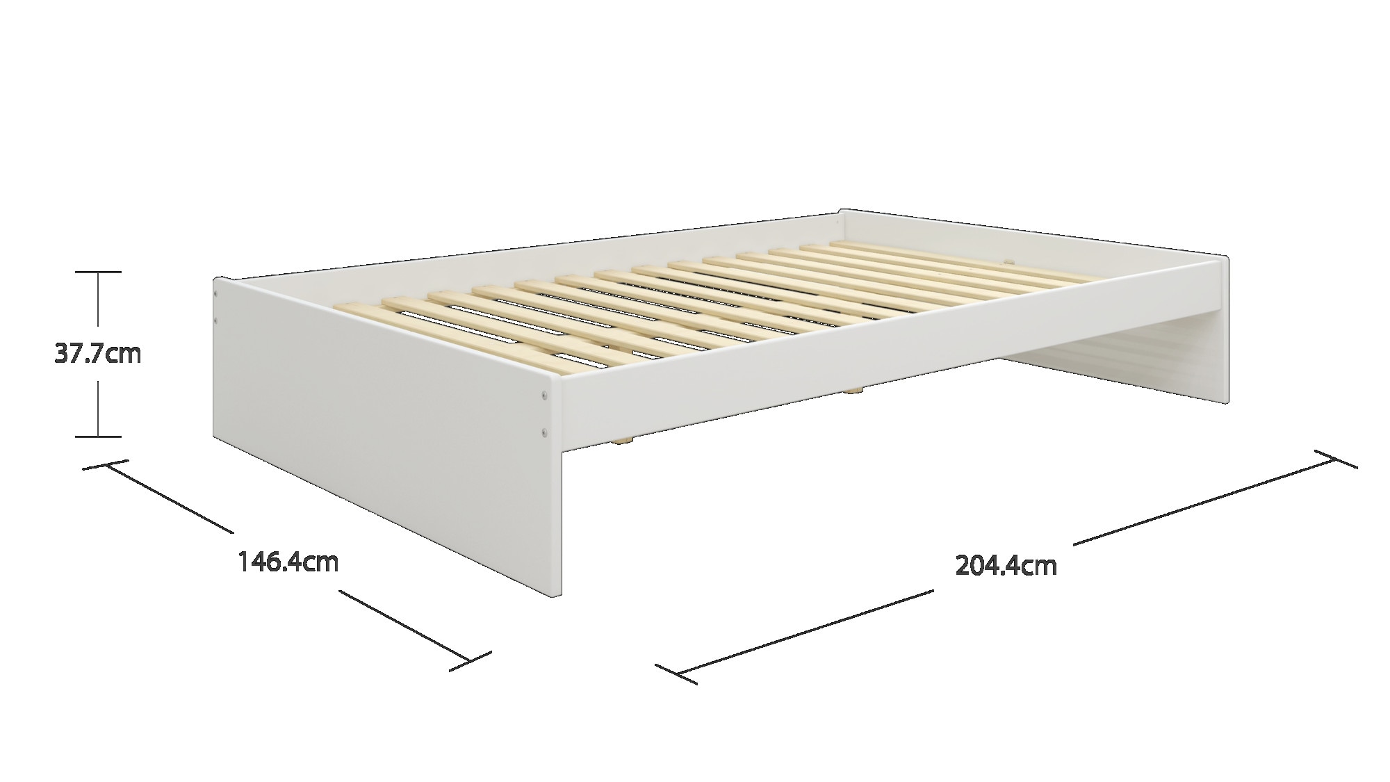 GOODproduct Bett »Magdala, Futonbett, schlichtes Design, Top Qualität« Breite/ Belastbarkeit: 120cm/200 KG, 90cm/ 100KG,  aus robustem MDF, Breite Liegefläche 140 cm, Bettkasten optional