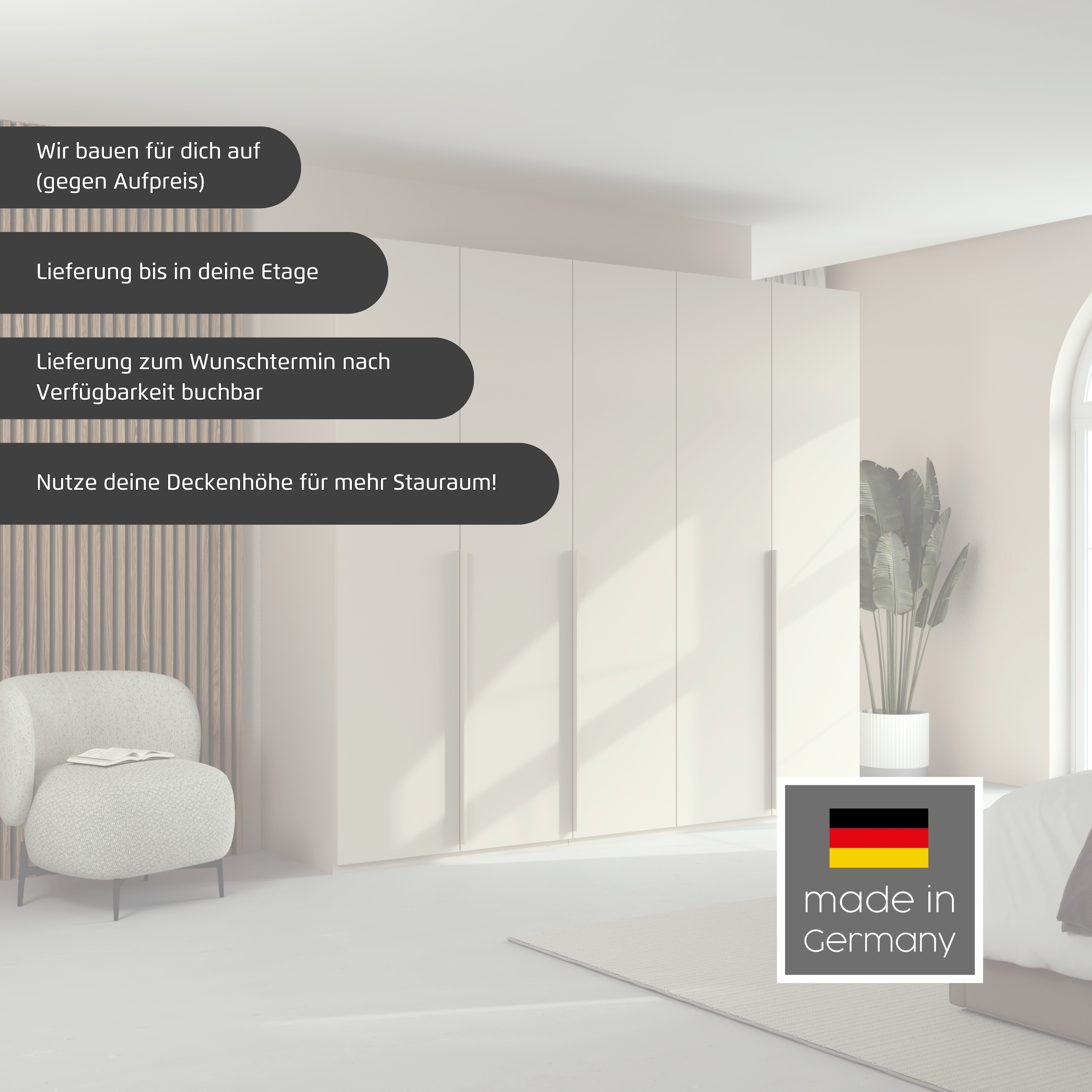 LeGer Home by Lena Gercke Armoires à vêtements »Schrank Garderobe Ankleide Schlafzimmer Flur SERINA Eyecatcher« in 6 Breiten, 3 Ausführungen und mit Front Glas oder Dekor MADE IN GERMANY