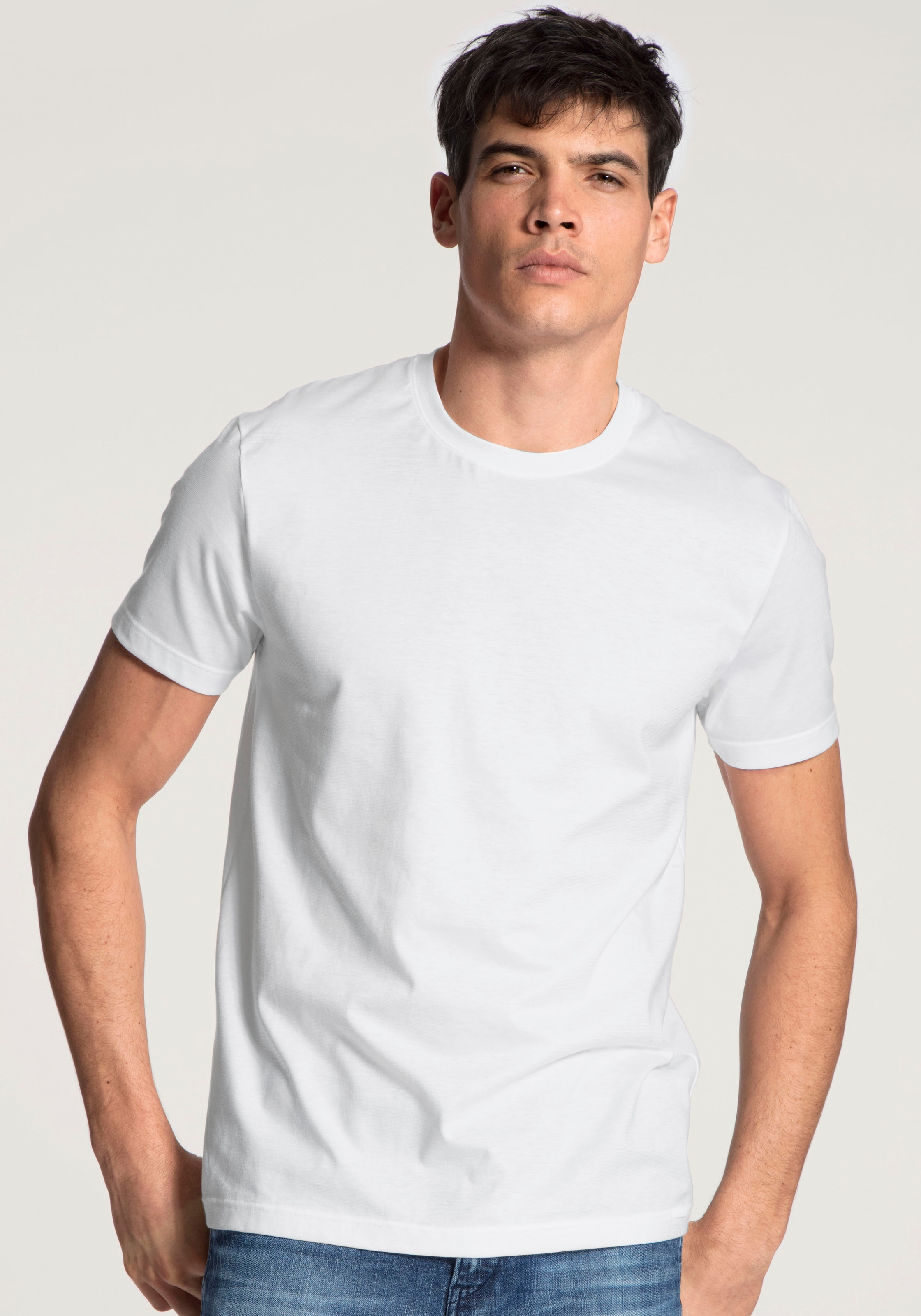 CALIDA T-shirt »Natural Benefit« 2er Pack,  Modern Fit, Single Jersey, Kurzarm, Rundhals-Ausschnitt