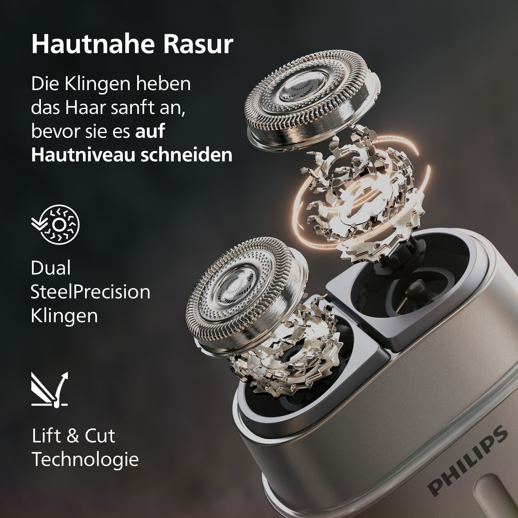 Philips Rasoirs électriques »S791/06« 1 cuis Aufsätze mit Dual SteelPrecision Klingen, 4D Flex Heads, inkl. Nasenhaartrimmer