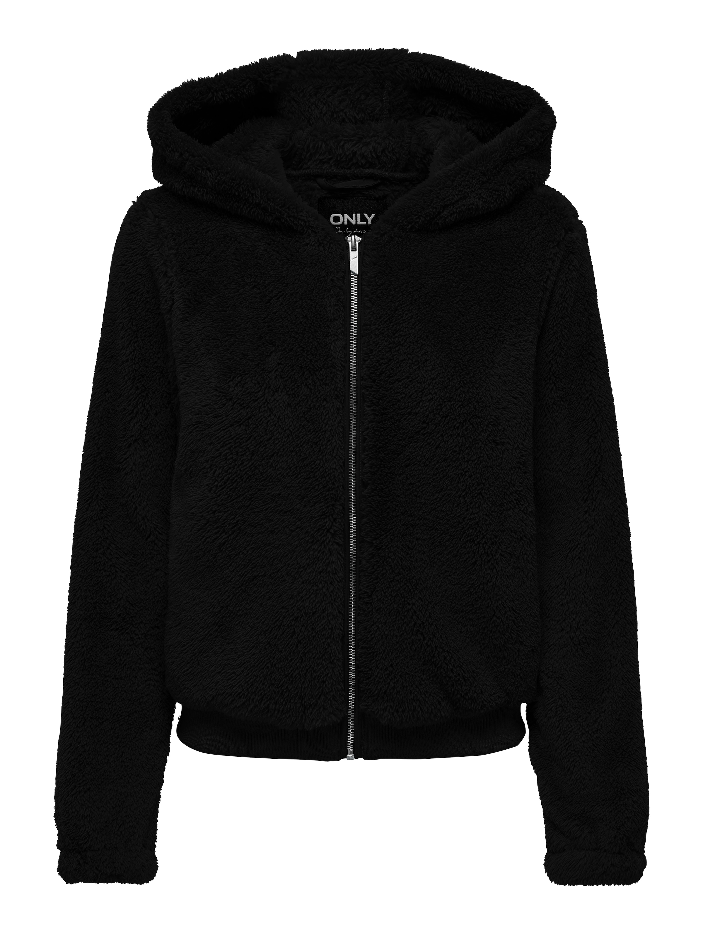 ONLY Kapuzenplüschjacke »ONLNEWANNA CONTACT SHERPA JKT OTW NOOS« mit Kapuze Kunstfaser
