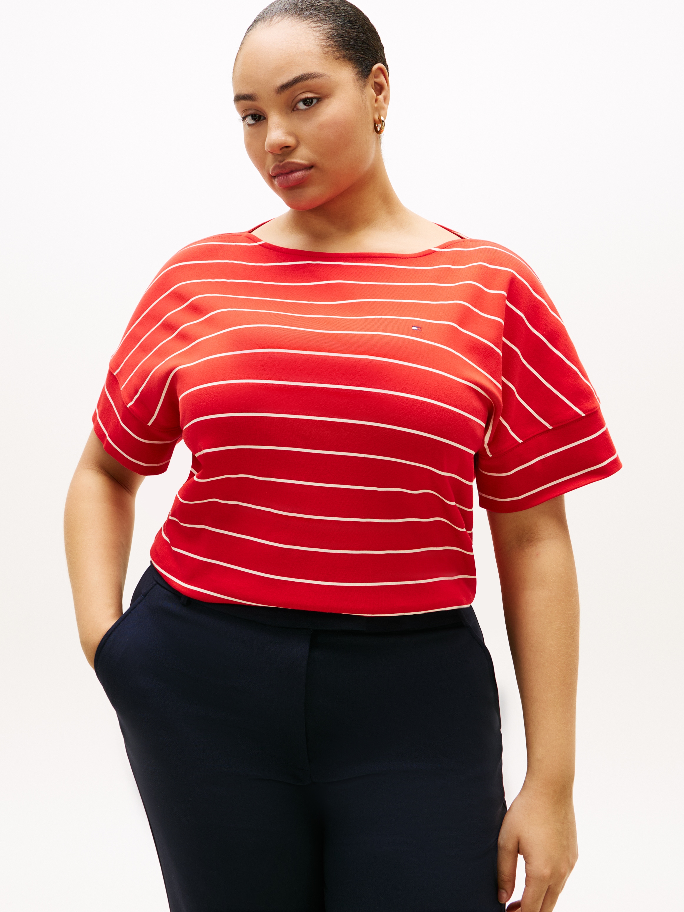 Tommy Hilfiger Curve T-shirt à manches courtes »CRV MDRN CODY CAP SLV C-NK TEE« in grossen Grössen