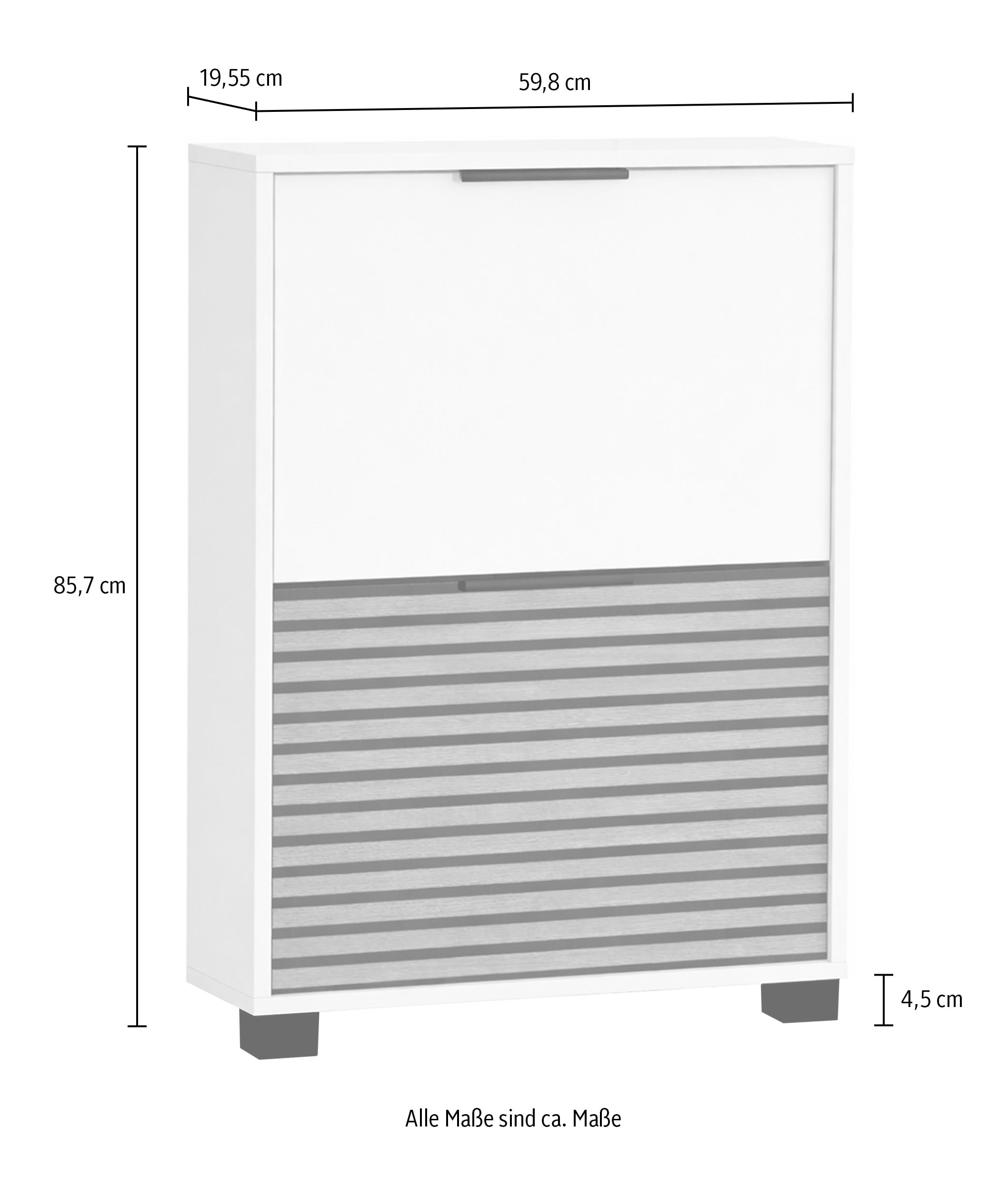 Schildmeyer Armoire à chaussures »LOFT, 2 Klappen, Breite 59,8 cm, akustik-optik, MADE IN GERMANY« 1 cuis tlg. un rabat avec aspect plaques acoustiques, FABRIQUÉ EN ALLEMAGNE