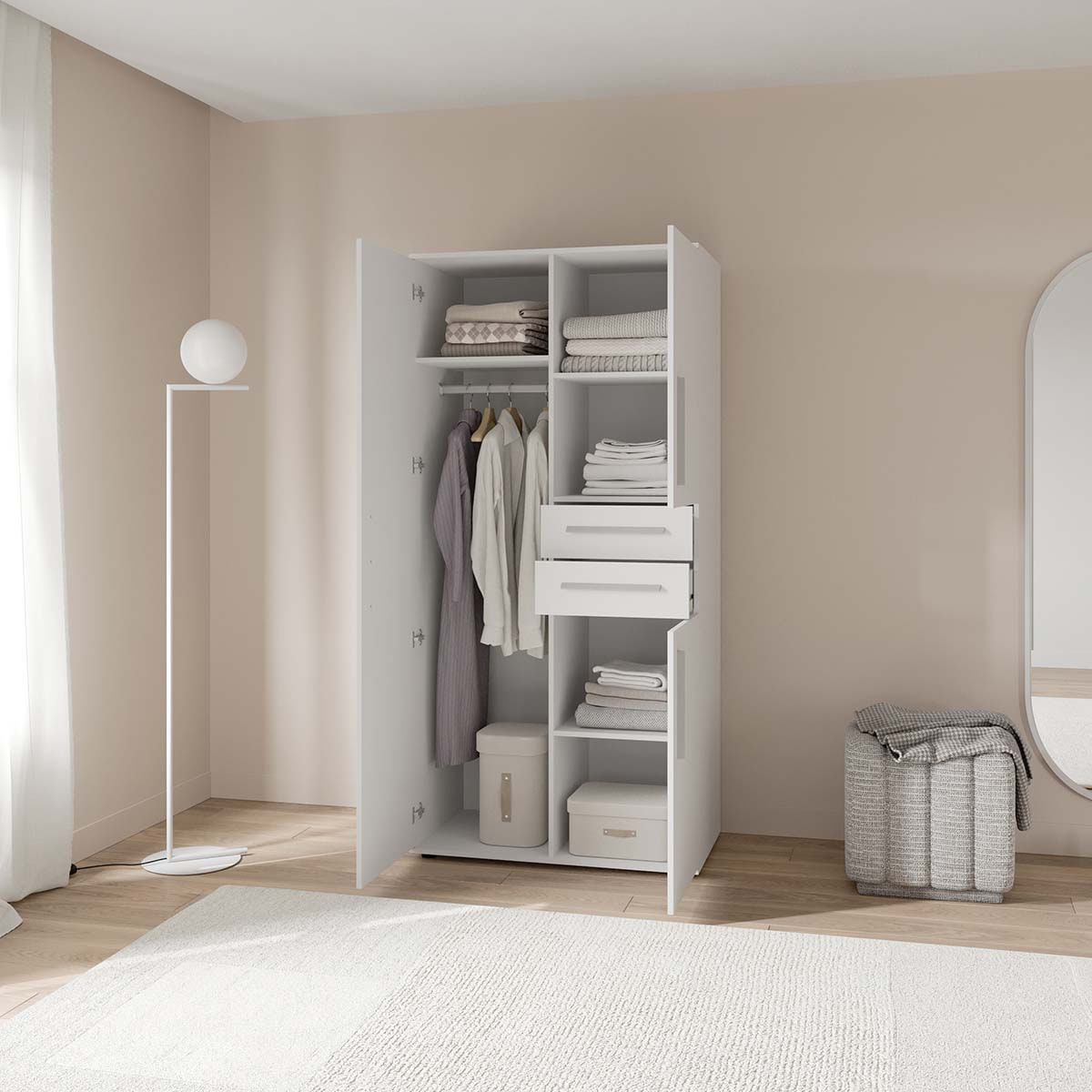 Demeyere GROUP Armoires à vêtements »Versatil« L/H/P env. 90x190x50 cm,  tiroirs à hauteur confortable, Made in France, armoire pour enfants