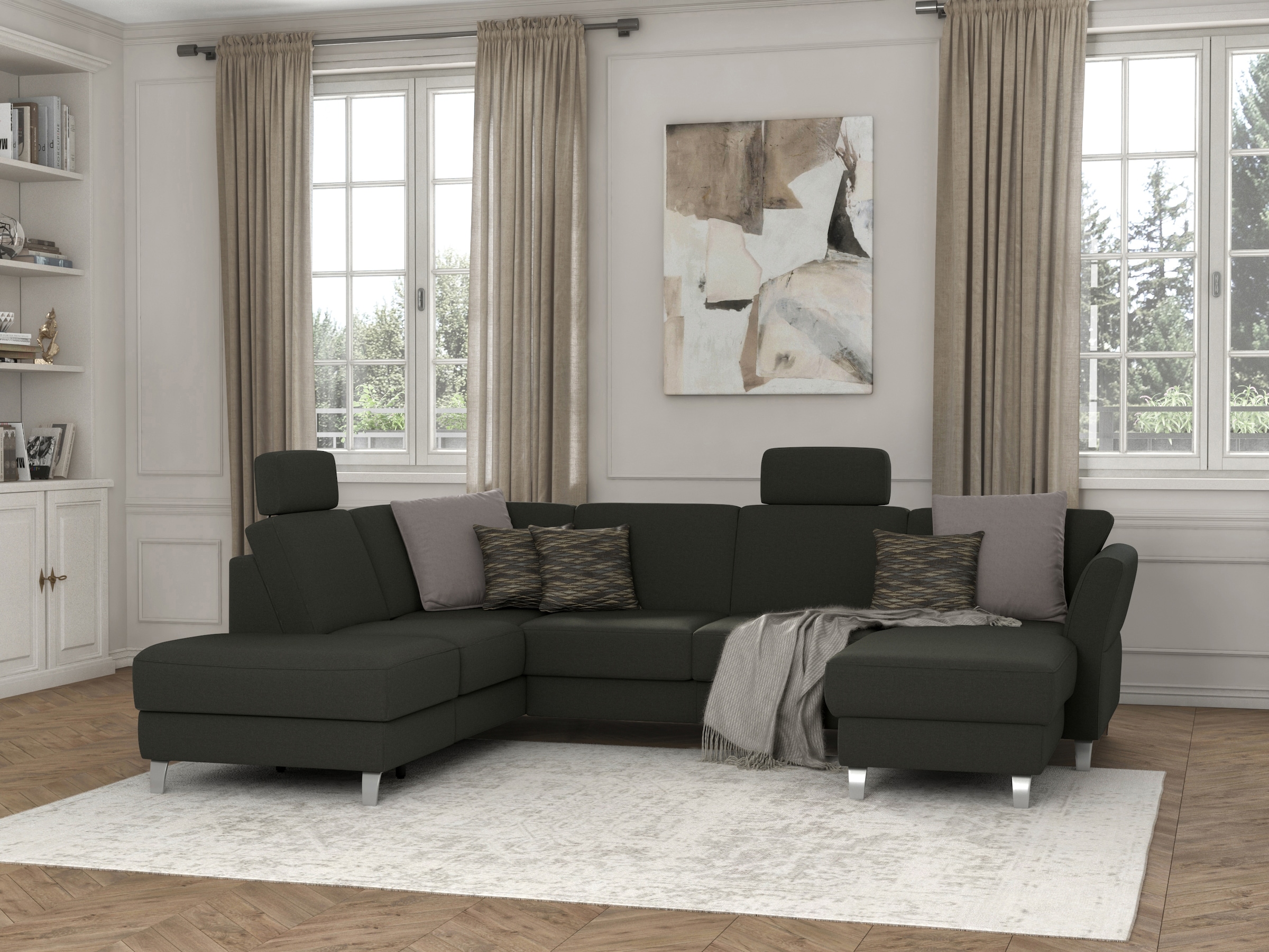 sit&more Paysage de salon »Visby U-Form« Wahlweise mit Bettfunktion und Stauraum, frei im Raum stellbar