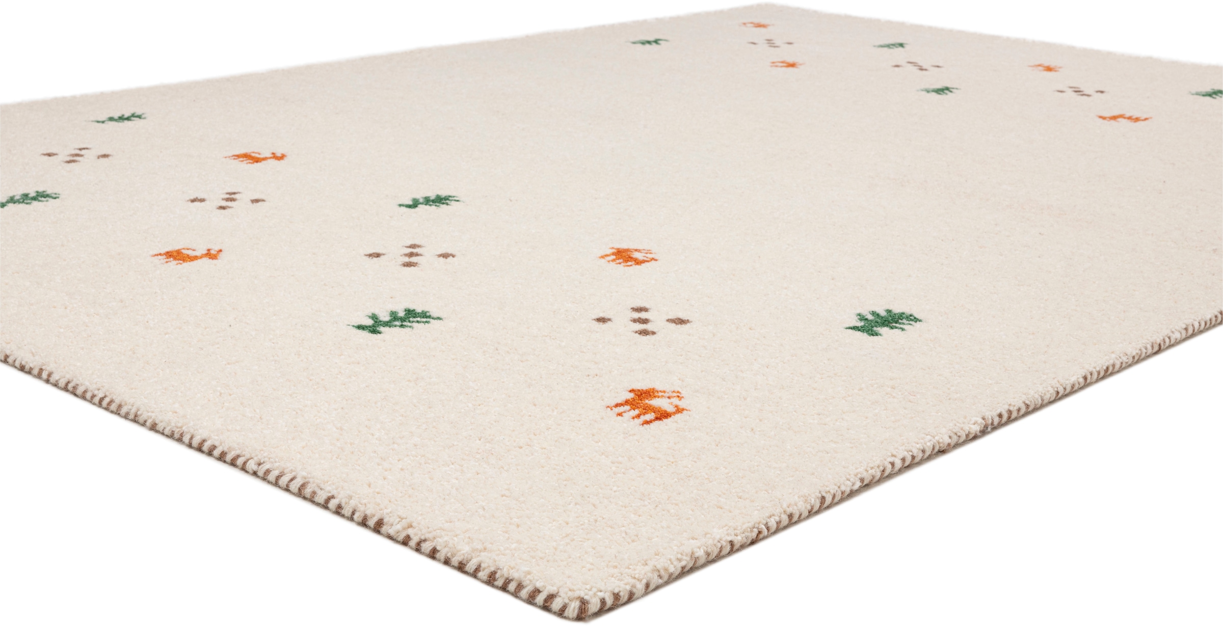 THEKO Tapis en laine »Gabbeh Motiv, Handweb Teppich, Tiermotiv,  reine Wolle, handgewebt« Rectangulaire 14 mm Höhe reine Wolle, handgewebt, Wohnzimmer, Schlafzimmer, Esszimmer