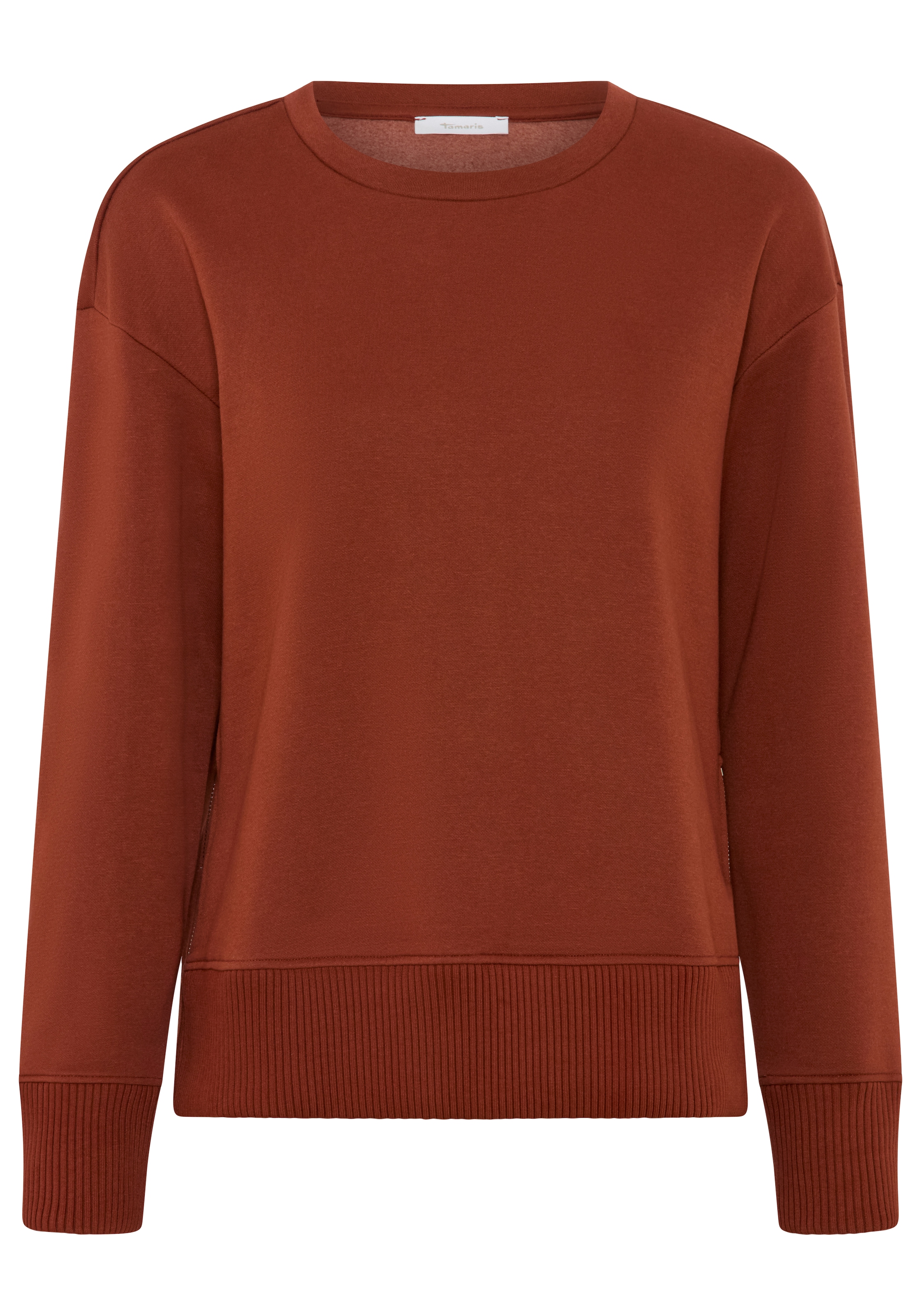 Tamaris Sweat-shirt »mit seitlichen Reissverschlüssen«, en coton élastique de qualité
