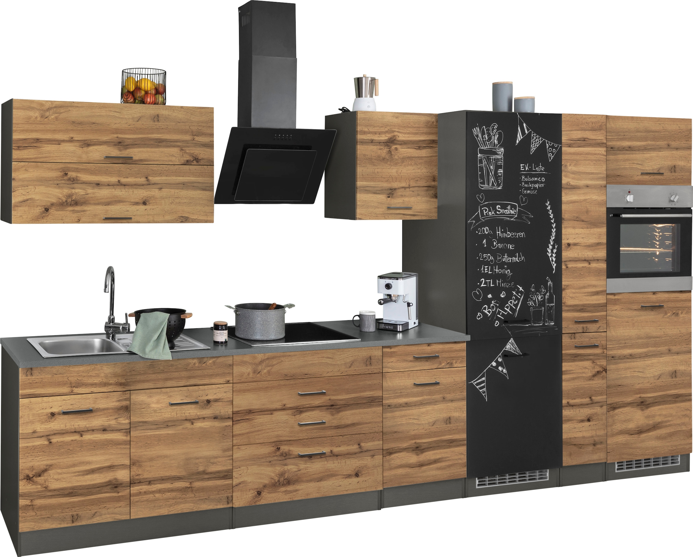 KOCHSTATION Kitchenette »KS-Trier« sans appareils électriques, largeur 380 cm