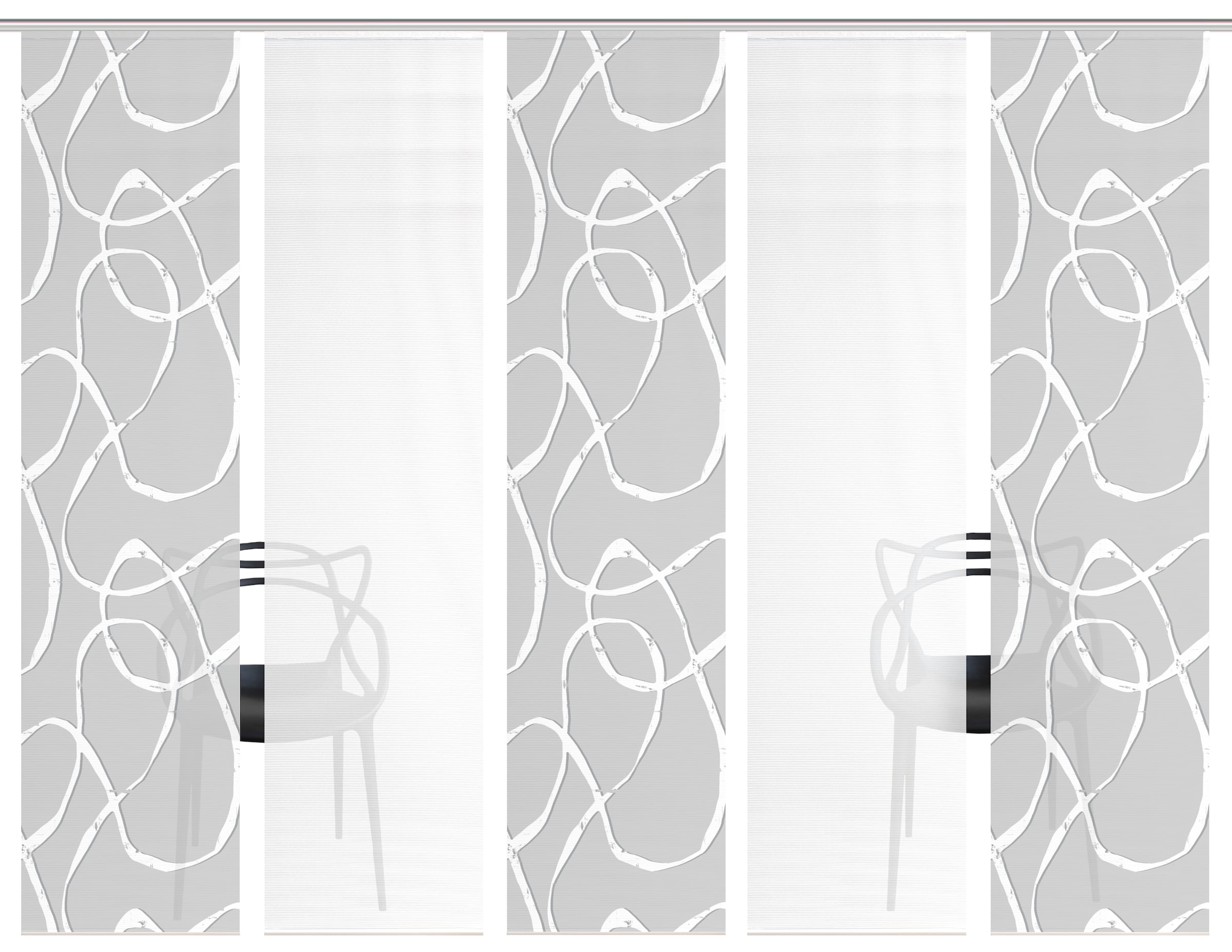 Vision S Rideau coulissant »OPHELIA« Support de panneau 5 cuis tlg. rideau coulissant, aspect bambou, impression numérique, SET