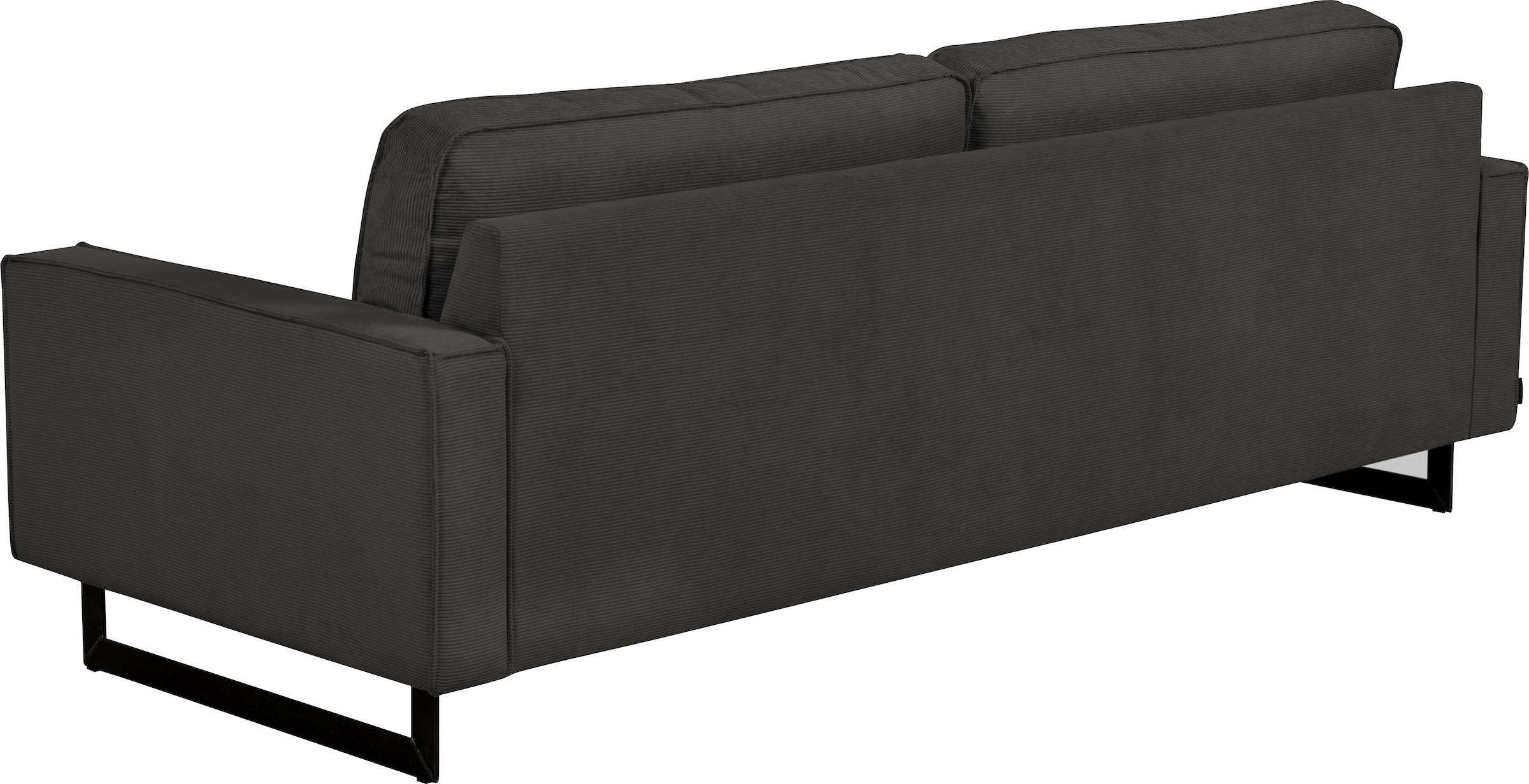 Home affaire 3-places »Maxi-Ausführung Pinto, 236 cm, Cord, Chenille, Lederoptik« avec jonc, pieds métalliques noirs, suspension à ressorts ondulés