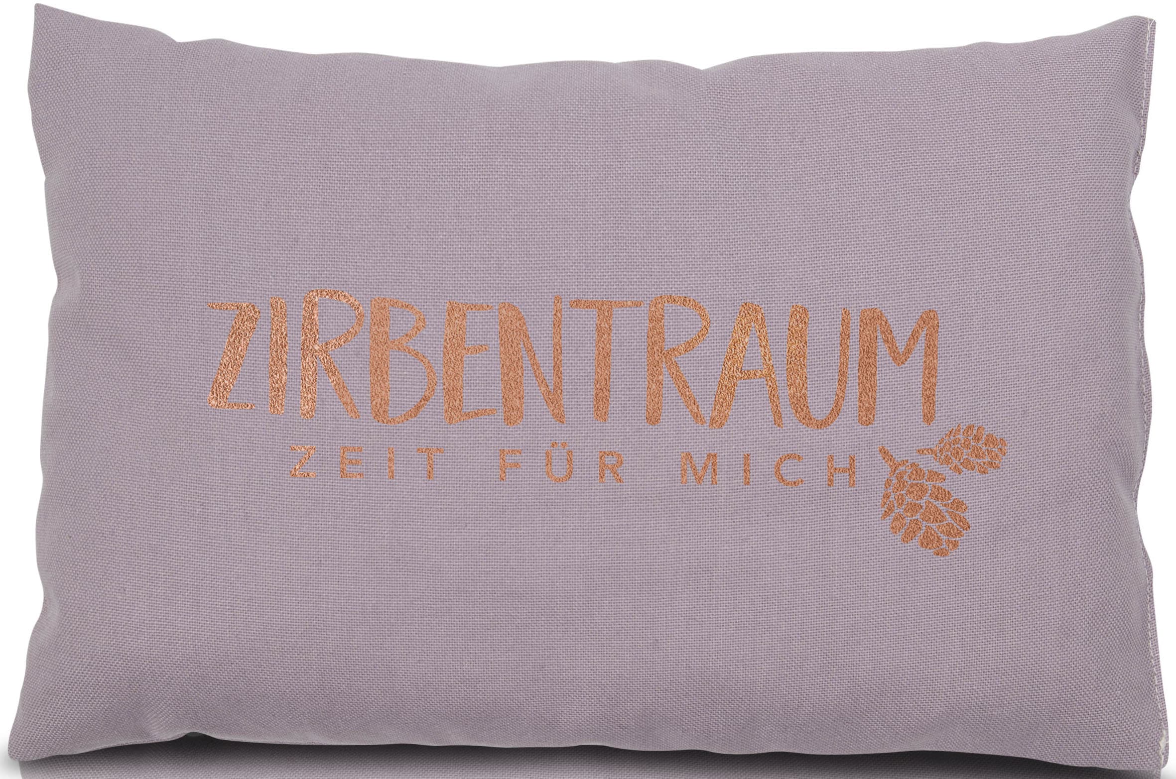 herbalind Zirbenkissen »Zirbentraum in Anthrazit/Roségold 30x20 mit Reissverschluss - Gefüllt« mit hochwertigen Zirbenholzflocken 100% Baumwolle - Made in Germany